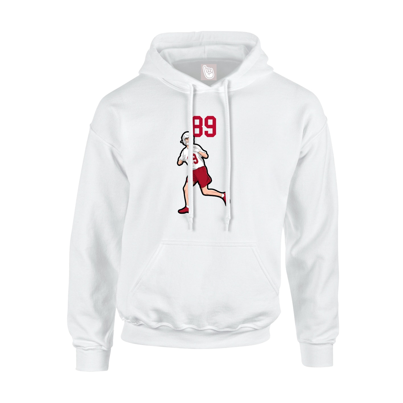 Youth Hoodie — Number Top in White
