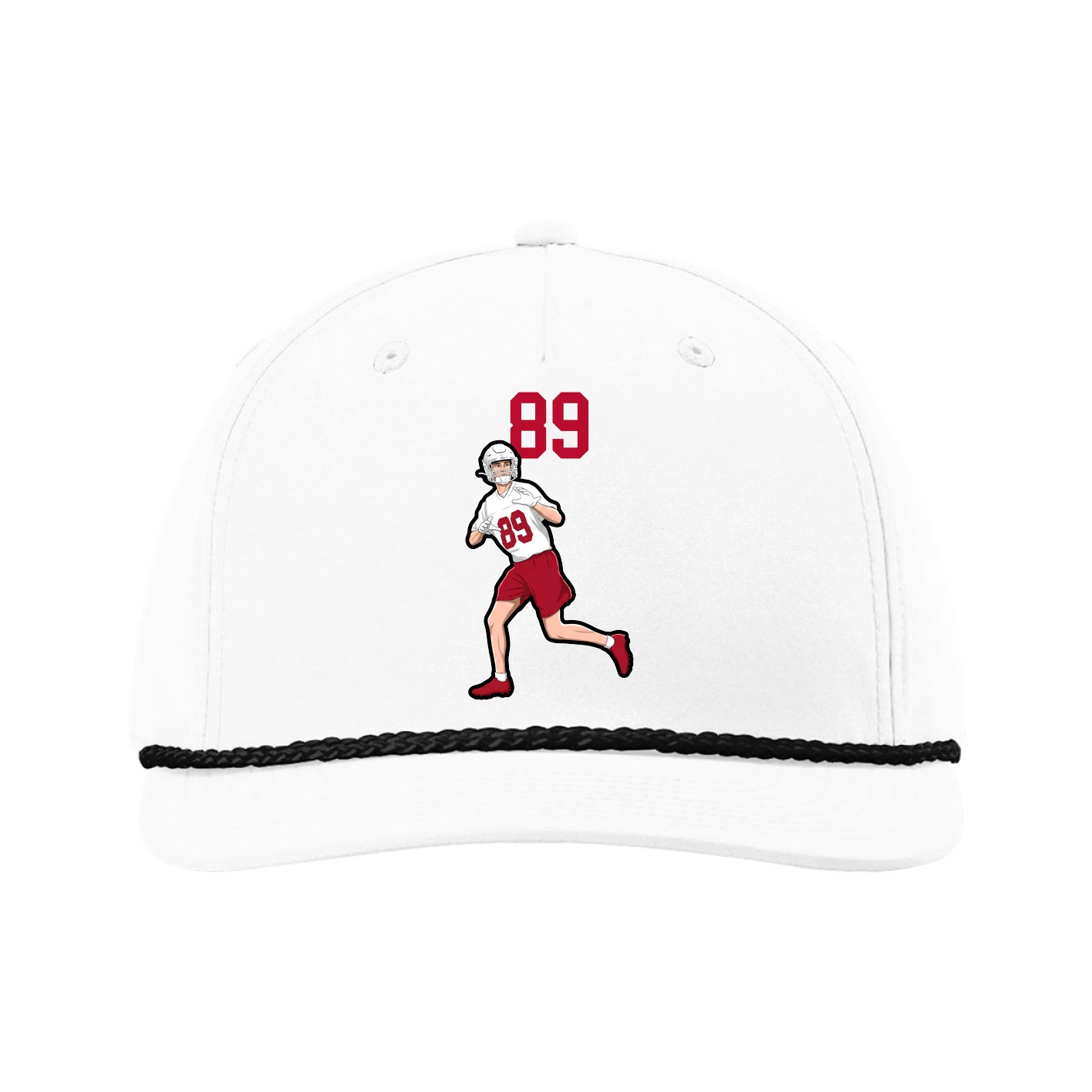 Five-Panel Classic Rope Cap — Number Top in White