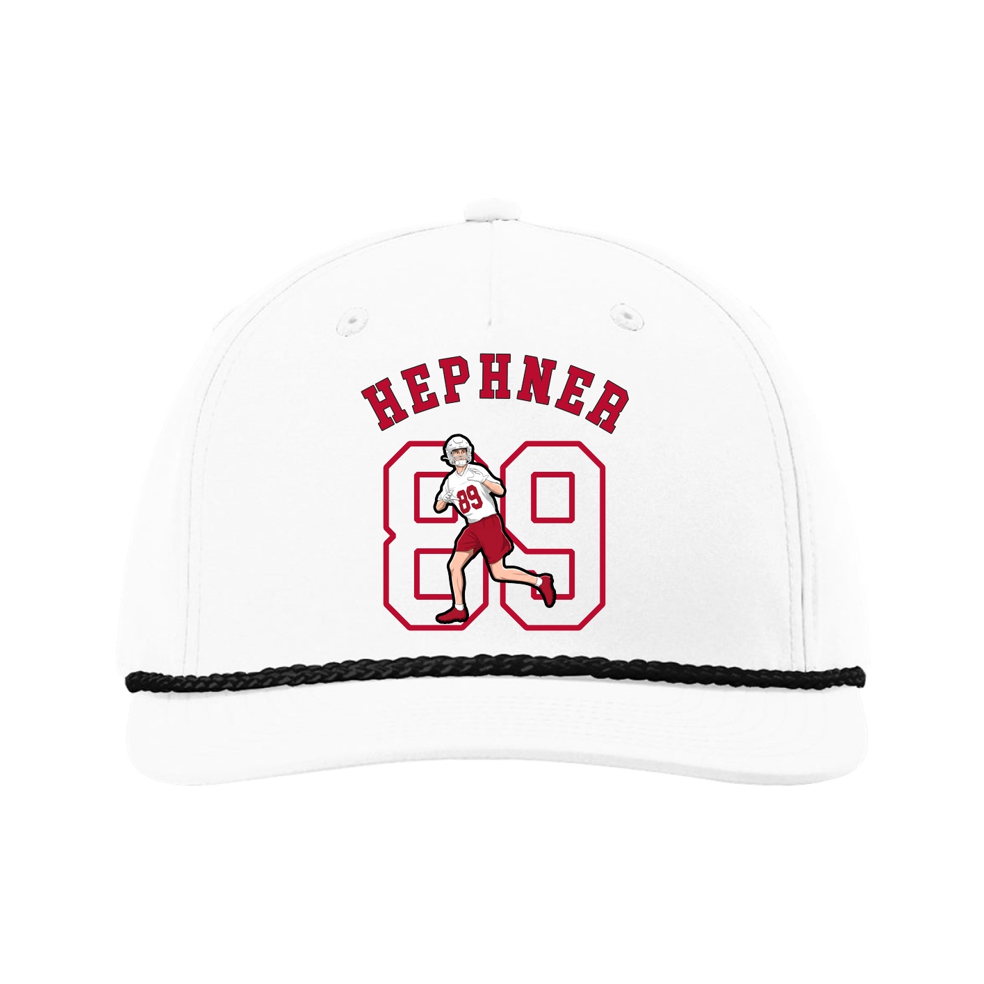 Five-Panel Classic Rope Cap — Shirsey Arch in White