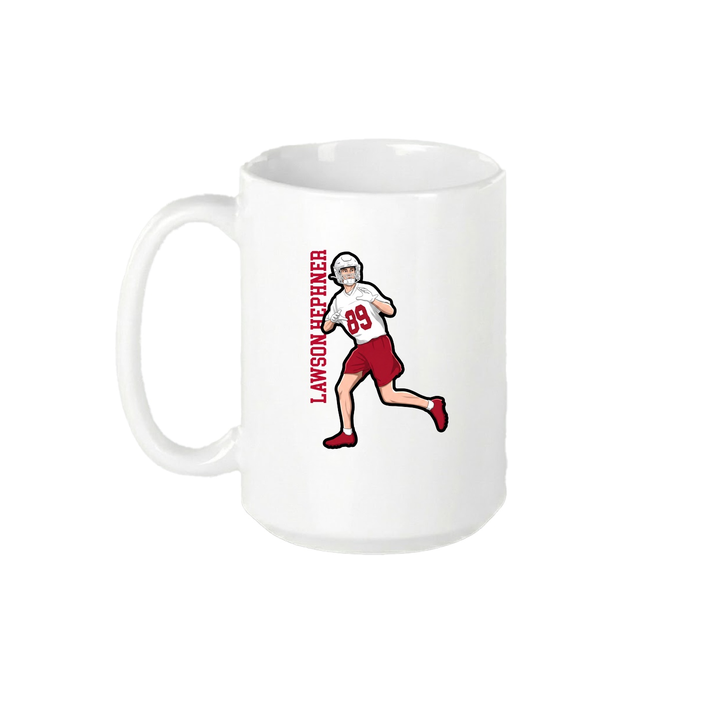 15oz Coffee Mug — Name Vertical in White