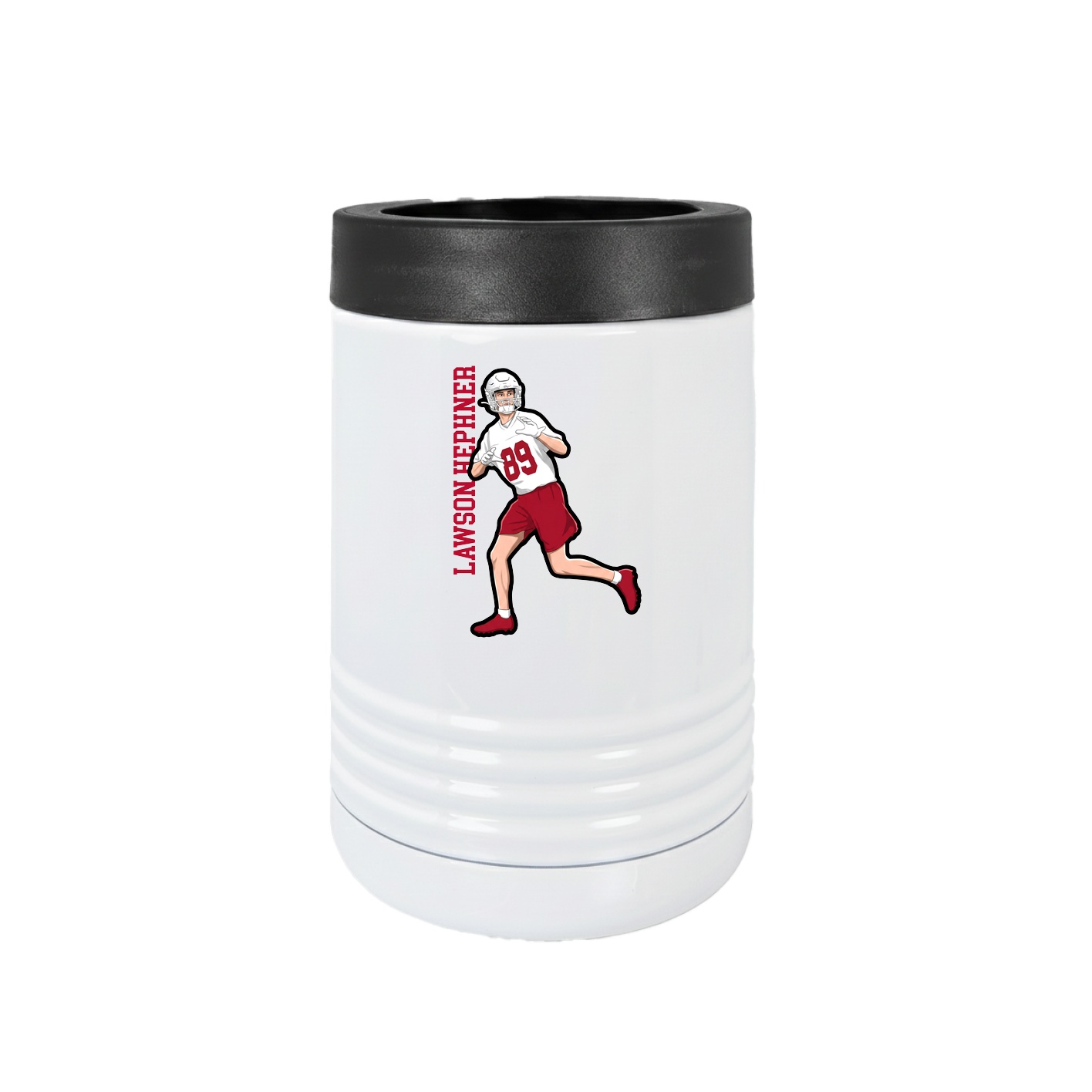 Beverage Holder — Name Vertical in White