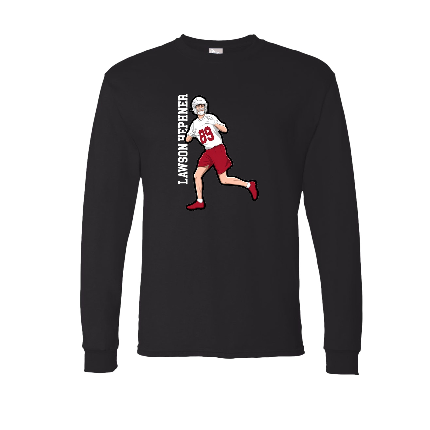 Long Sleeve Tee — Name Vertical in Black