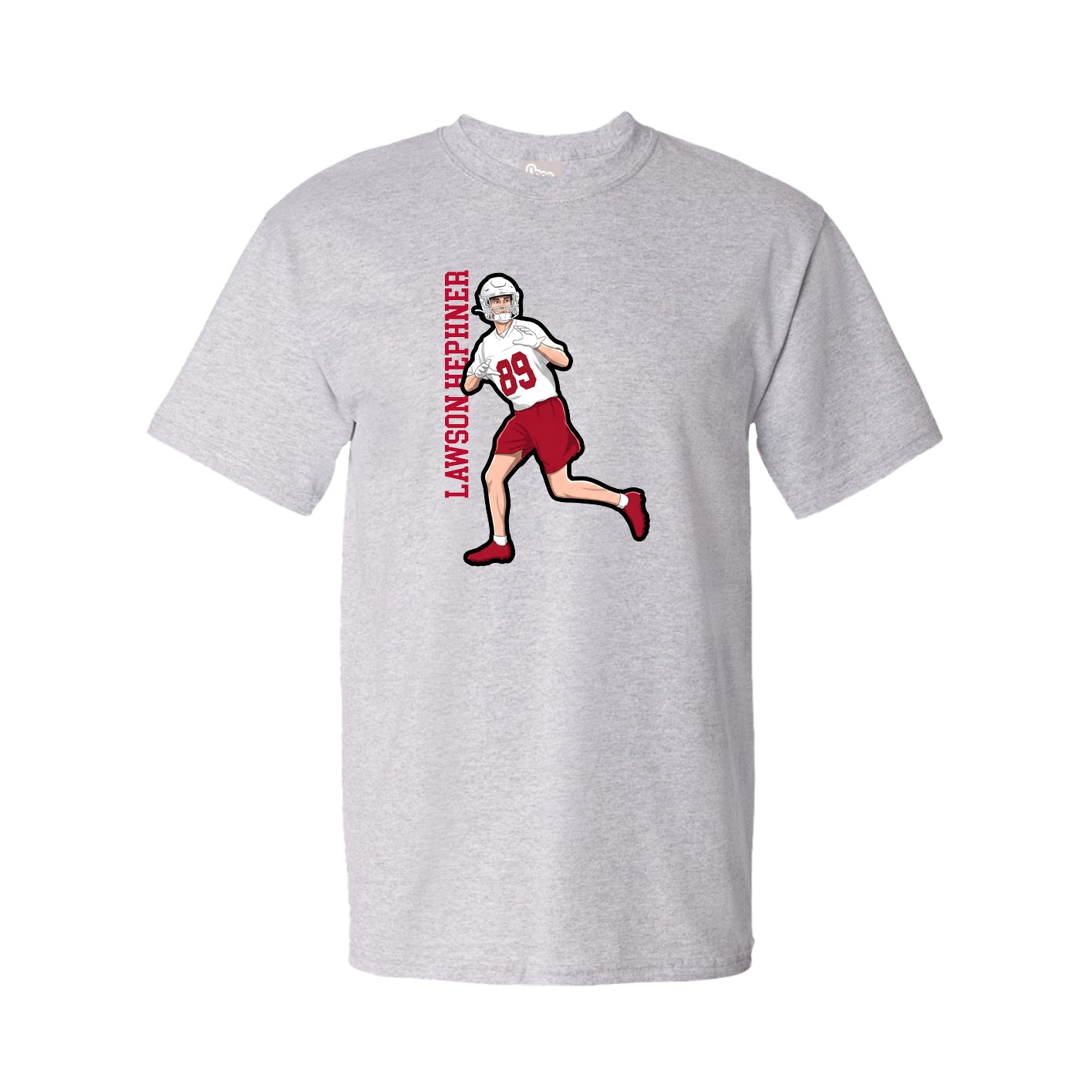 Youth Tee — Name Vertical in Grey