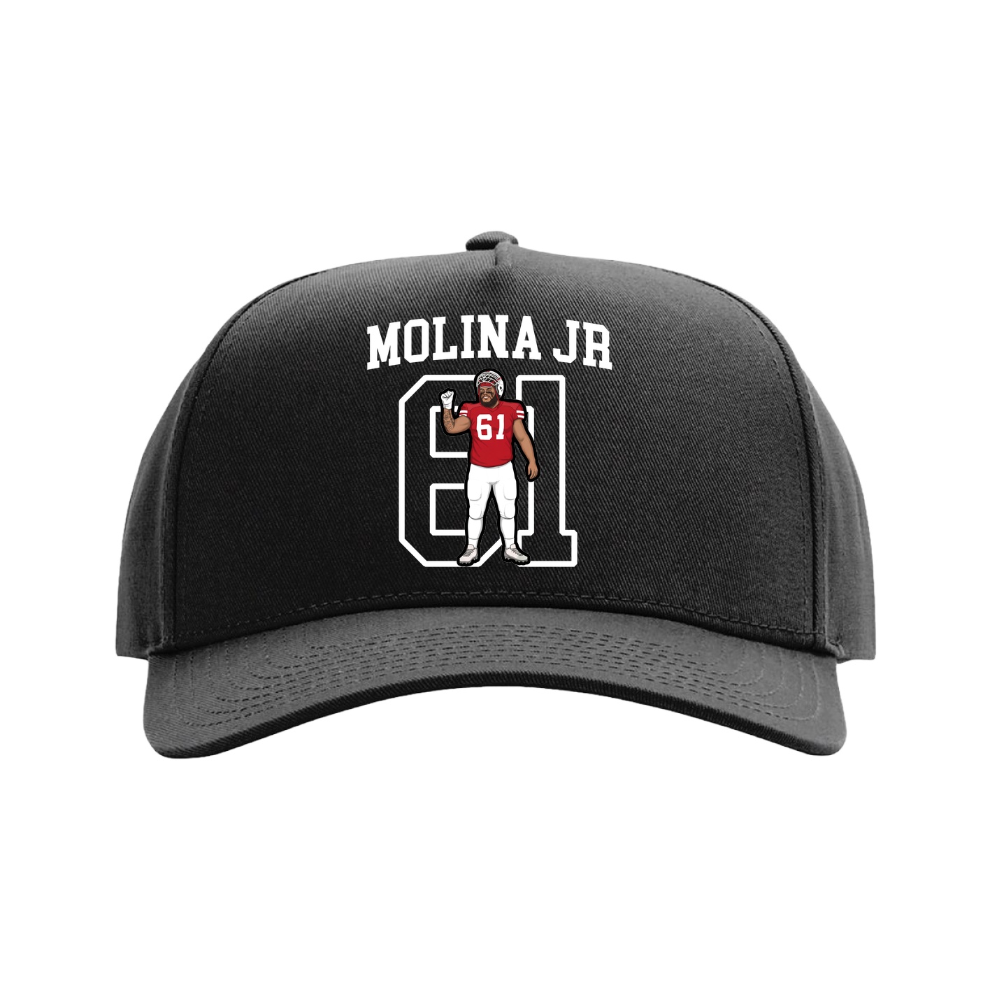 Full Fabric Five-Panel Champ Cap — Shirsey in Black