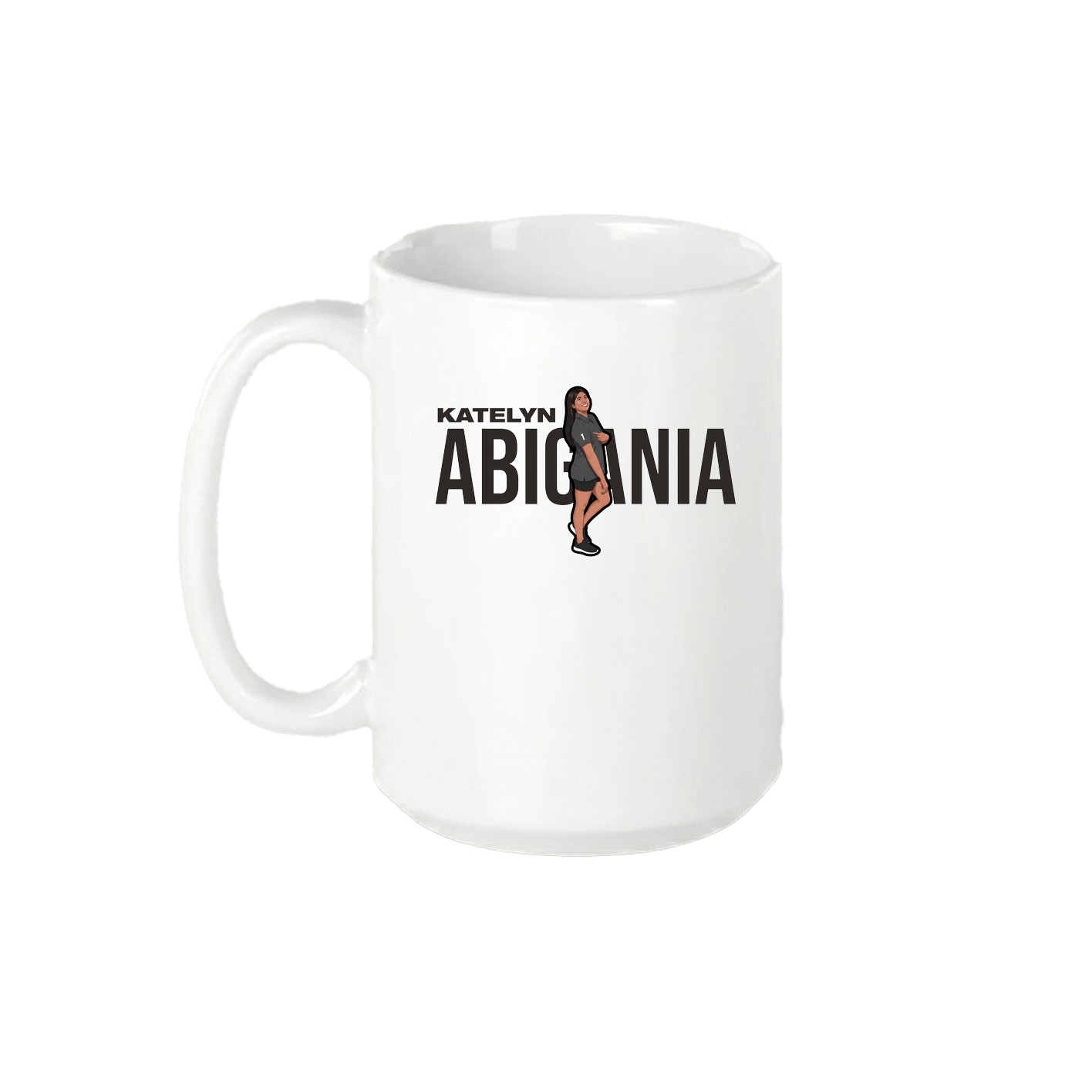 15oz Coffee Mug — Player Name in White