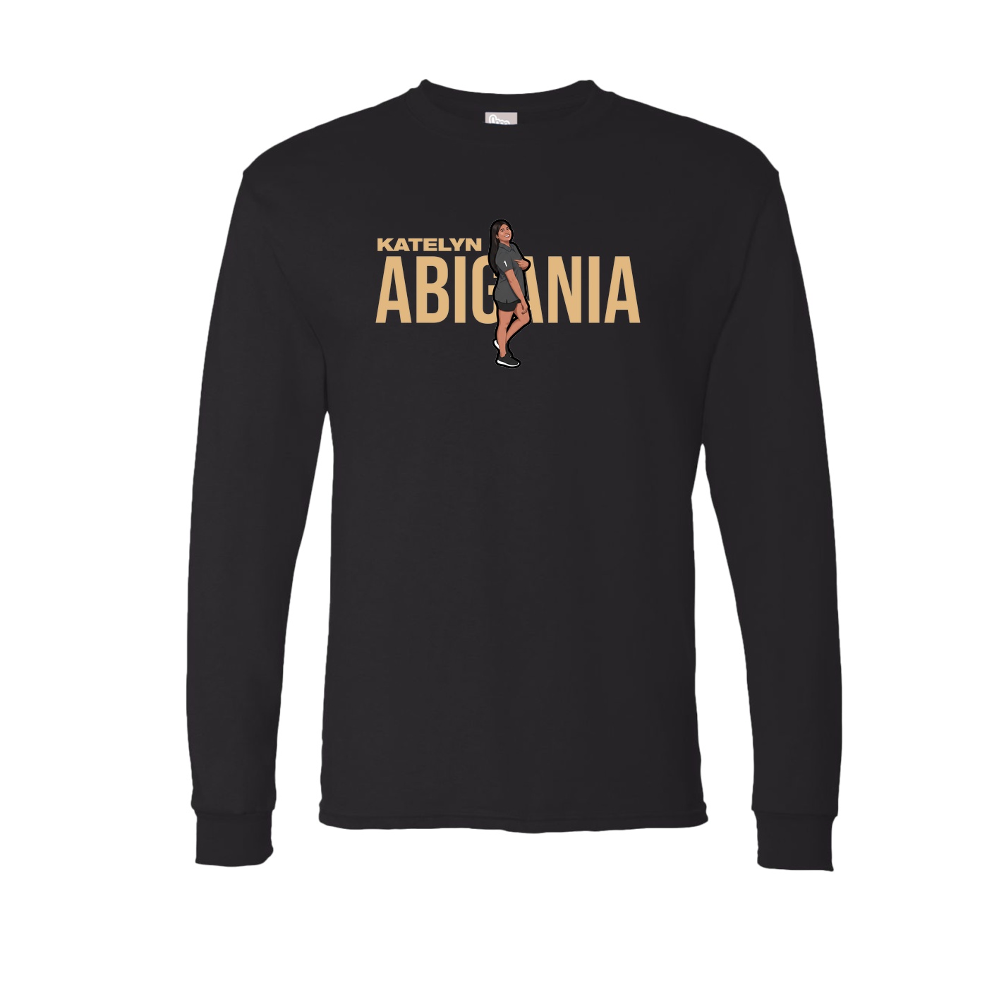 Long Sleeve Tee — Player Name in Black