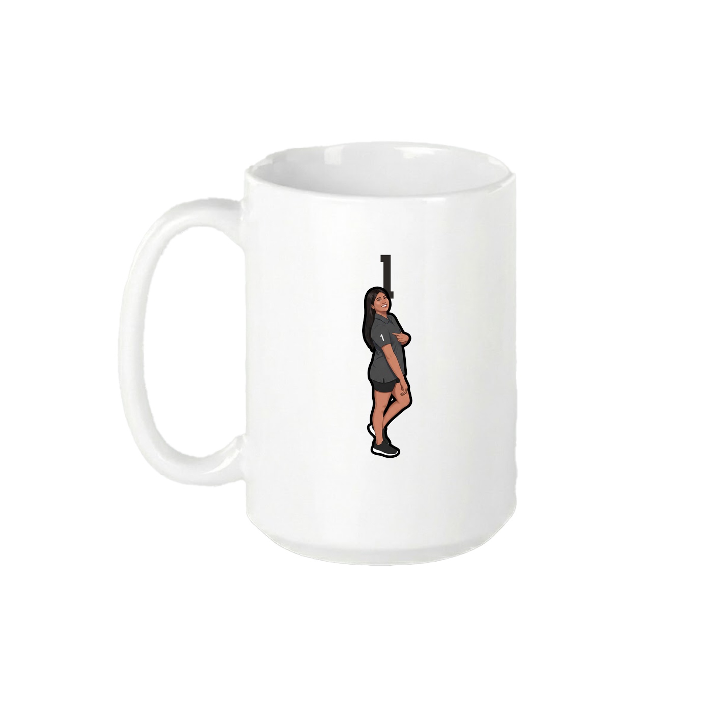 15oz Coffee Mug — Number Top in White