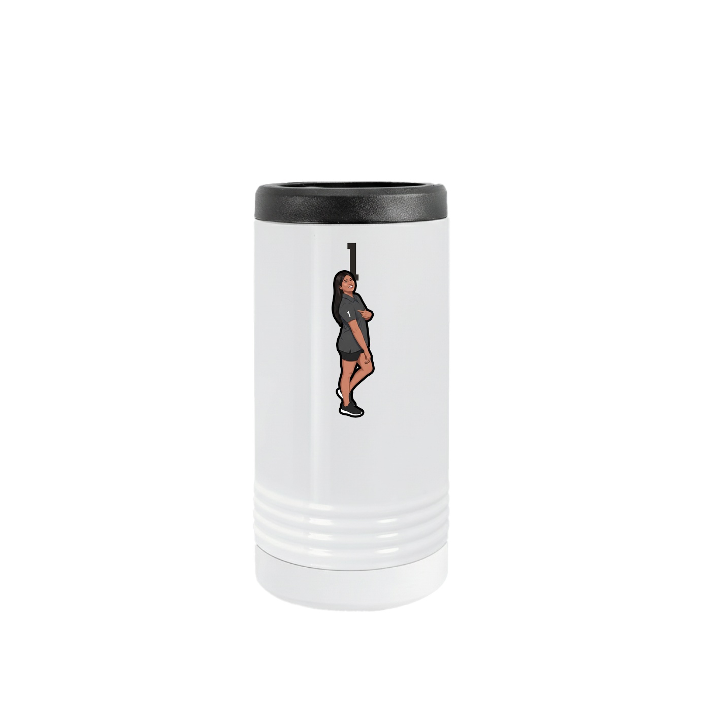 Slim Beverage Holder — Number Top in White