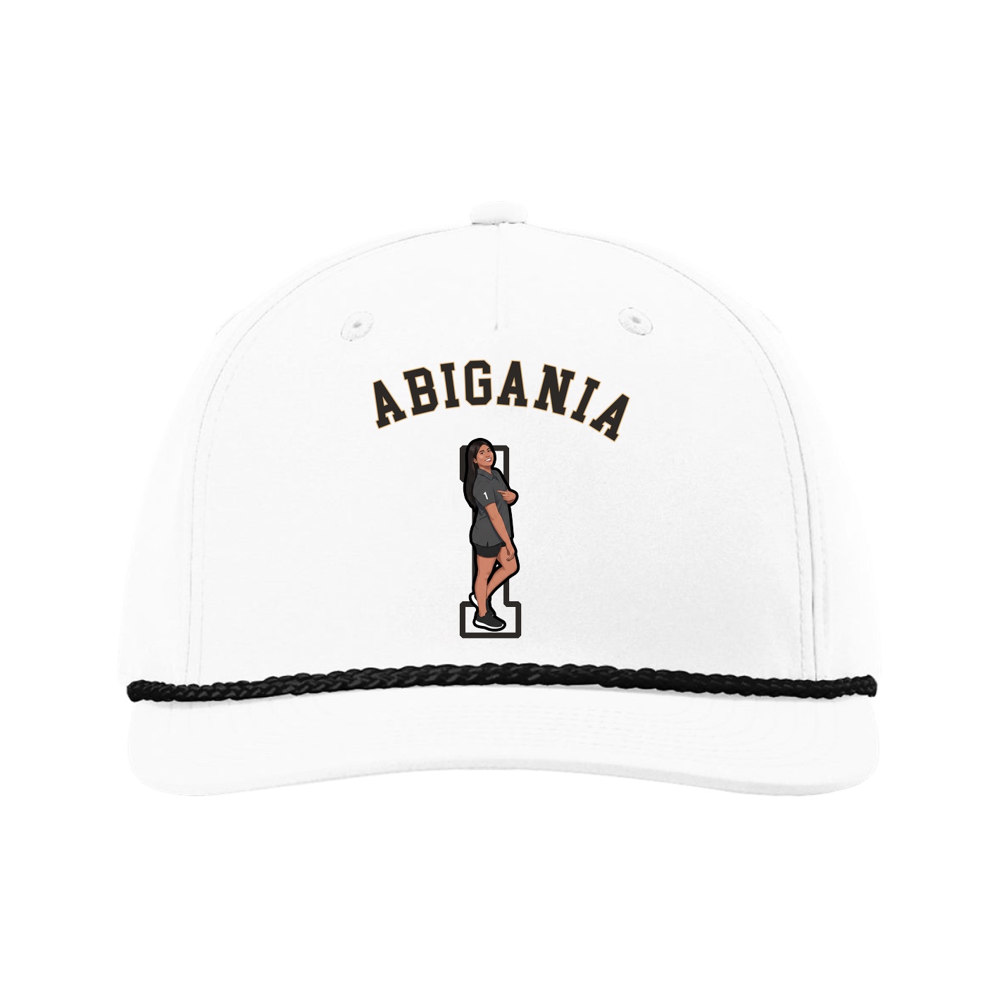 Five-Panel Classic Rope Cap — Shirsey Arch in White
