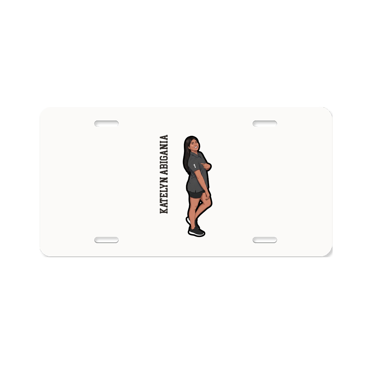 License Plate — Name Vertical in Classic