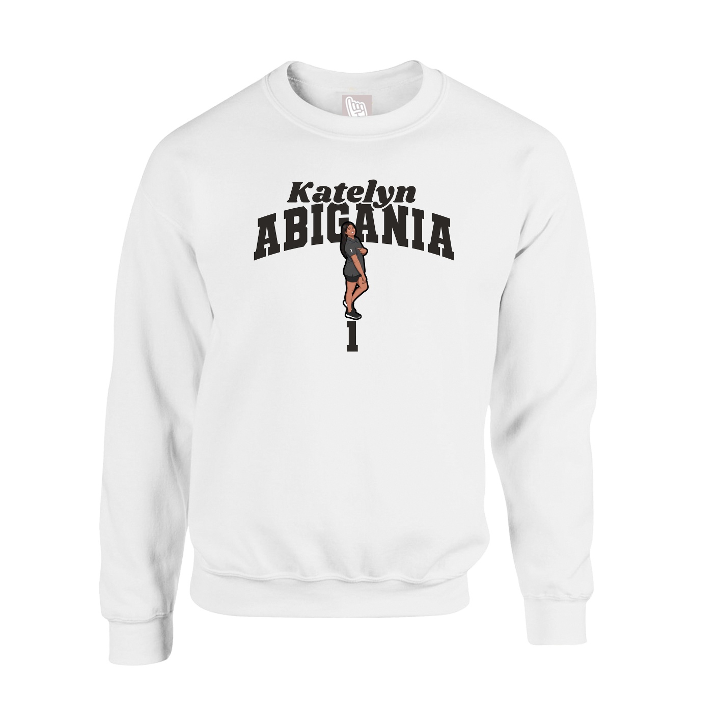Fleece Crew — Signature Arch in White