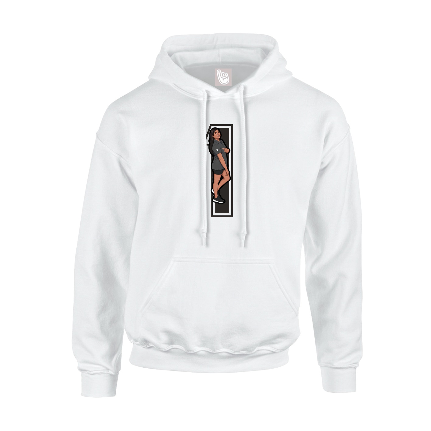 Youth Hoodie — Number in White