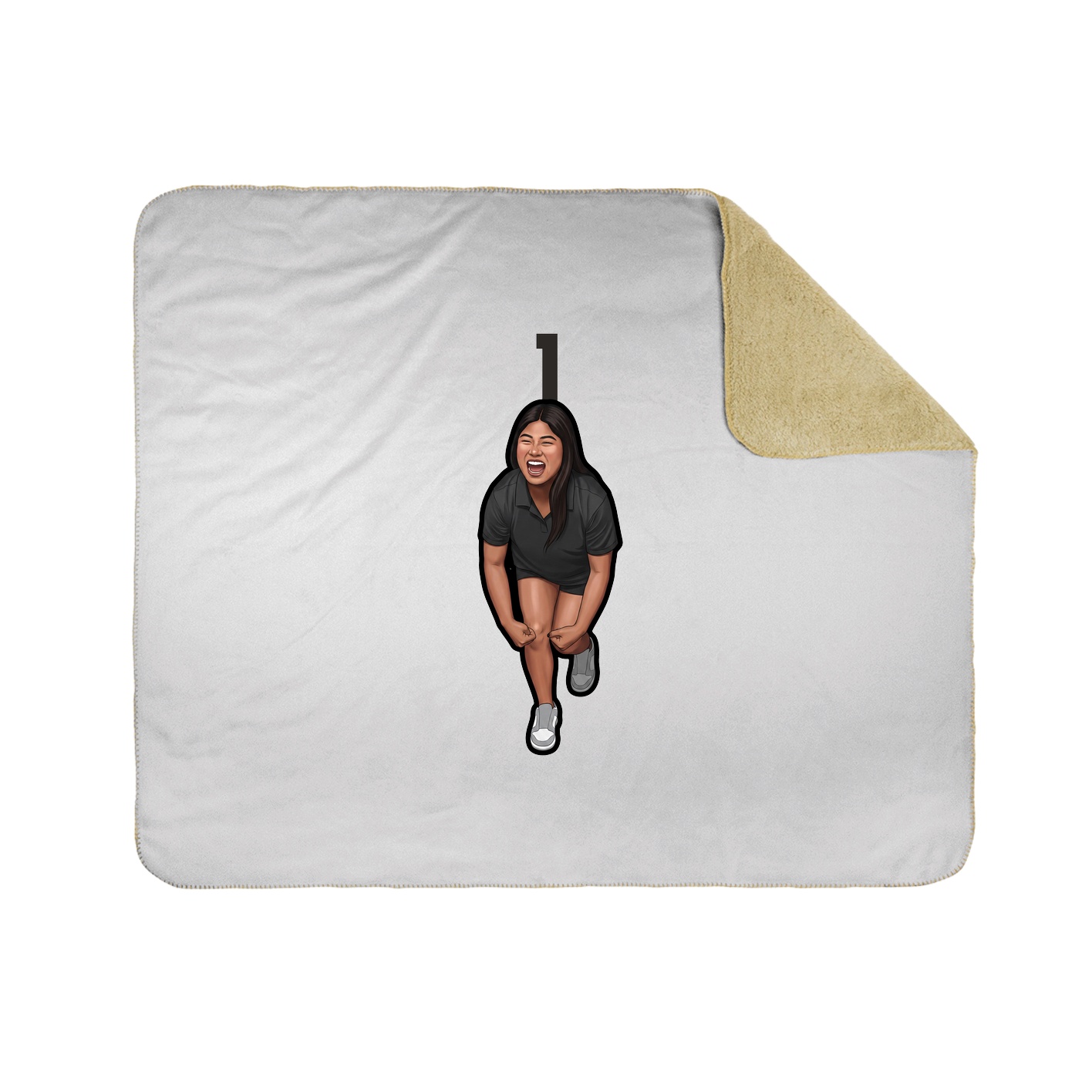 Throw Blanket — Number Top in White