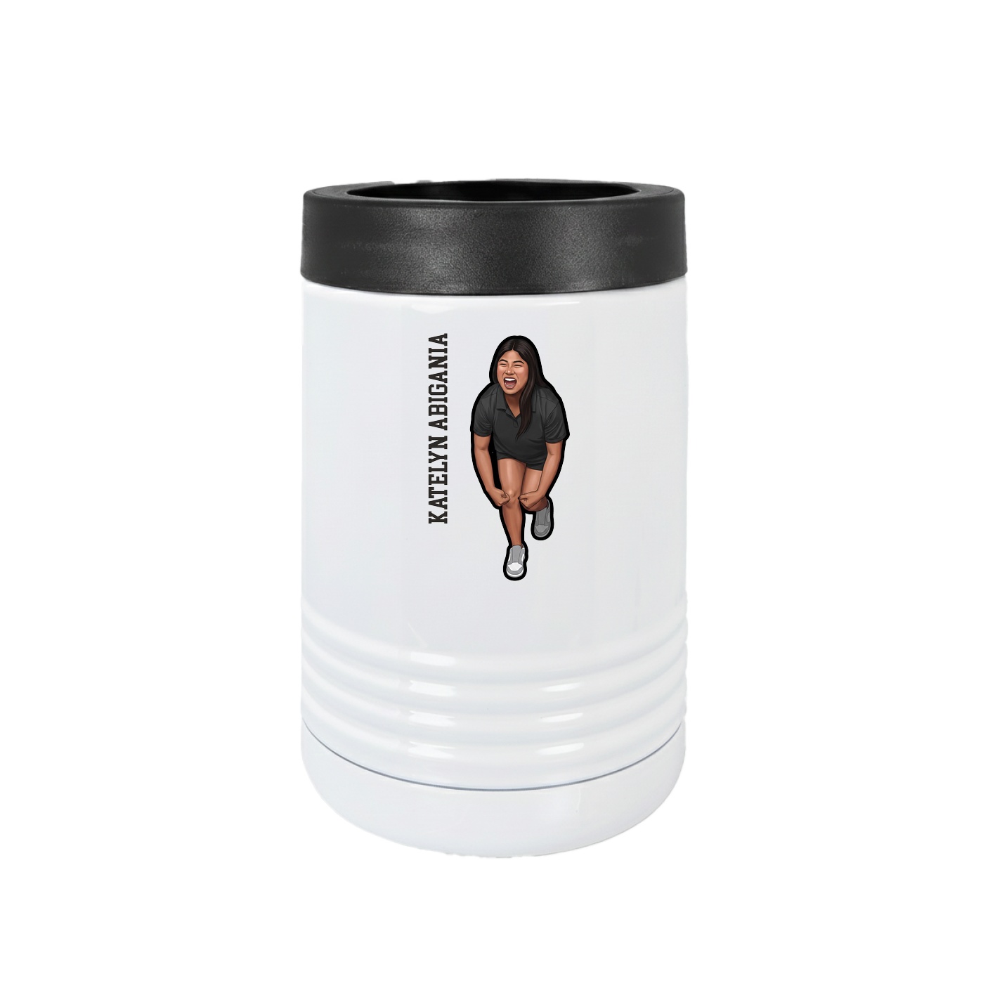 Beverage Holder — Name Vertical in White