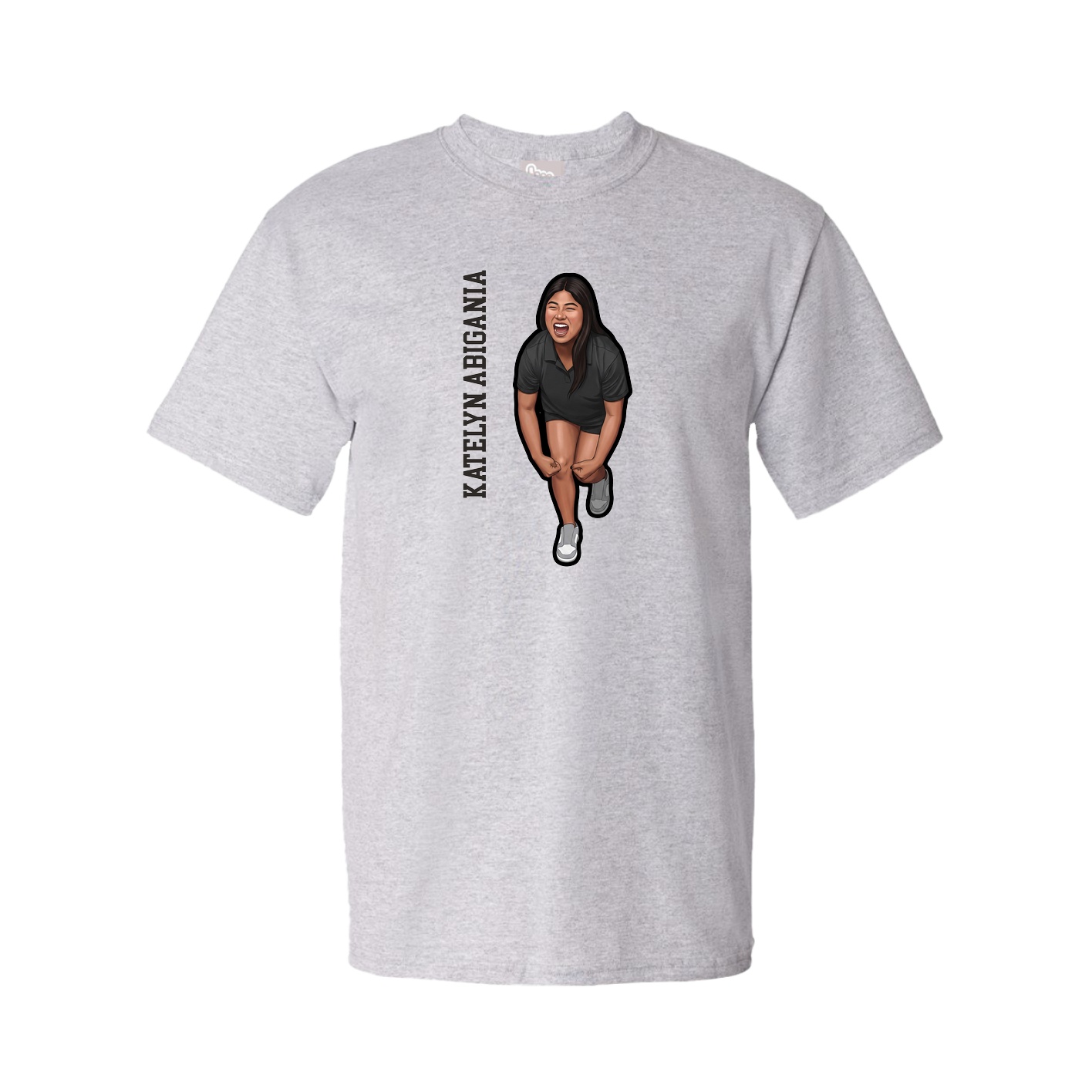 Youth Tee — Name Vertical in Grey