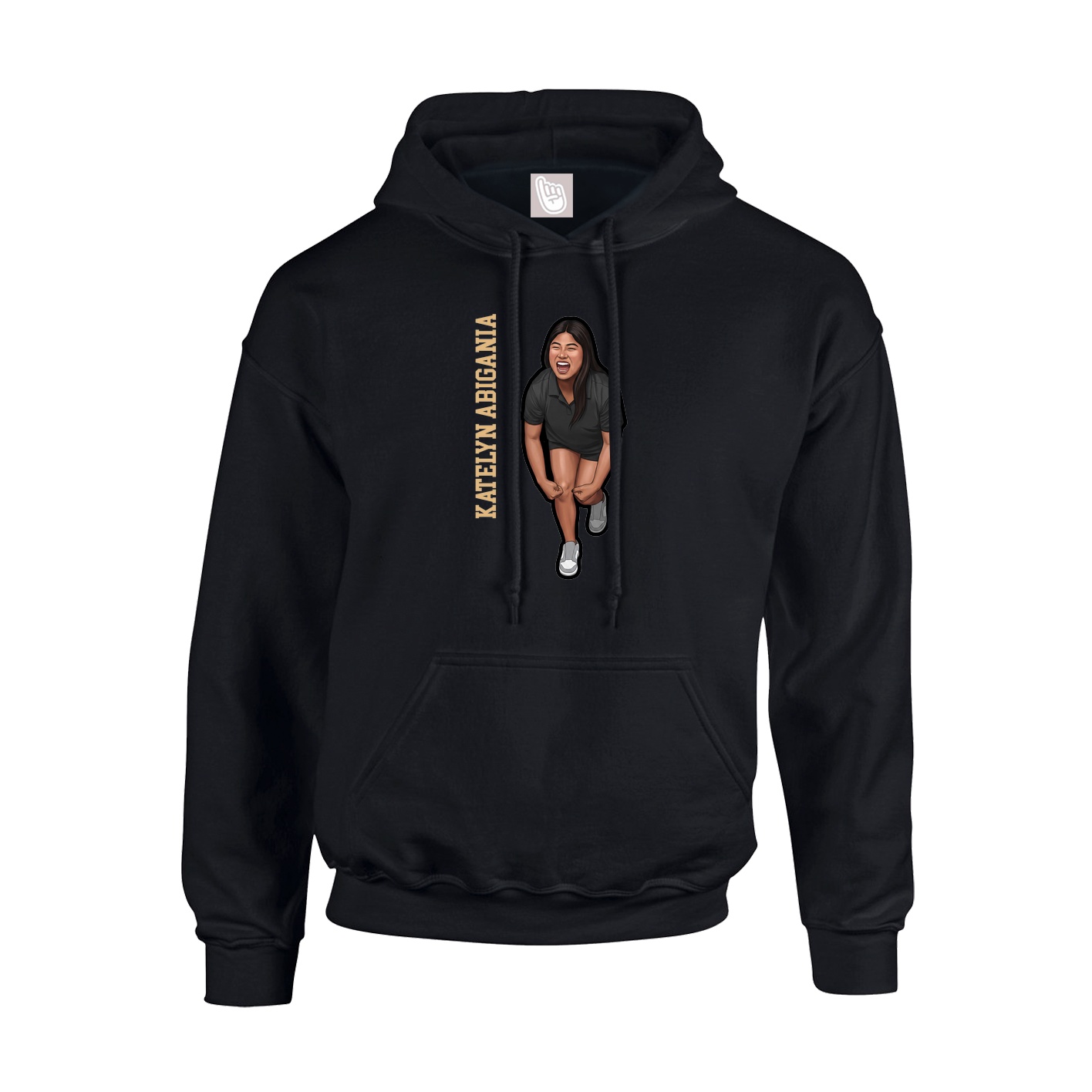 Youth Hoodie — Name Vertical in Black