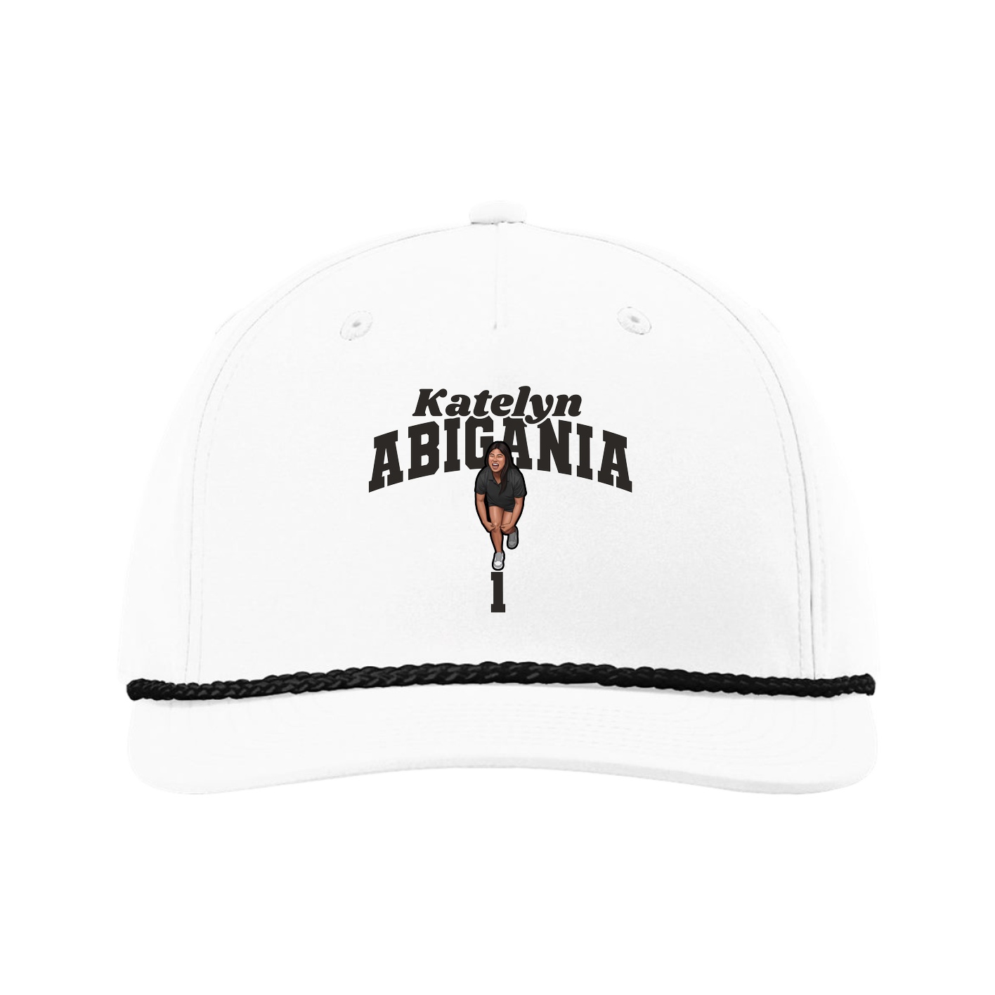 Five-Panel Classic Rope Cap — Signature Arch in White