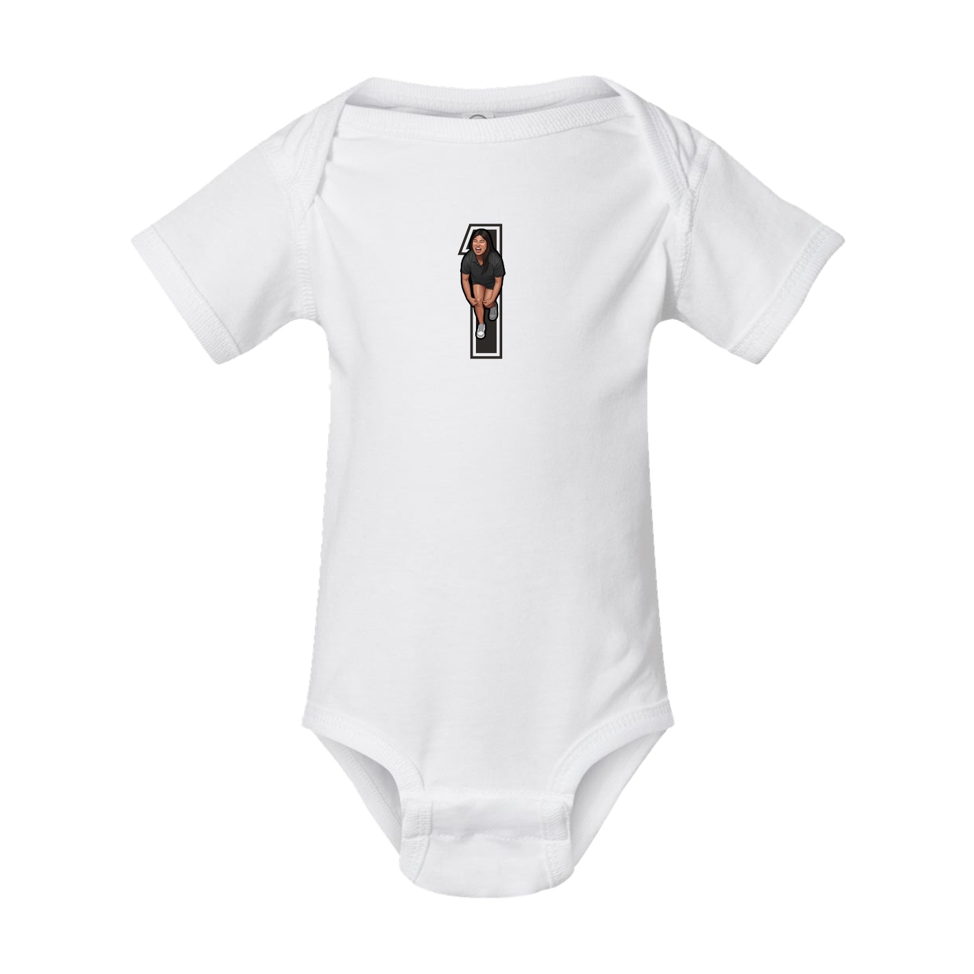 Baby Onesie — Number in White