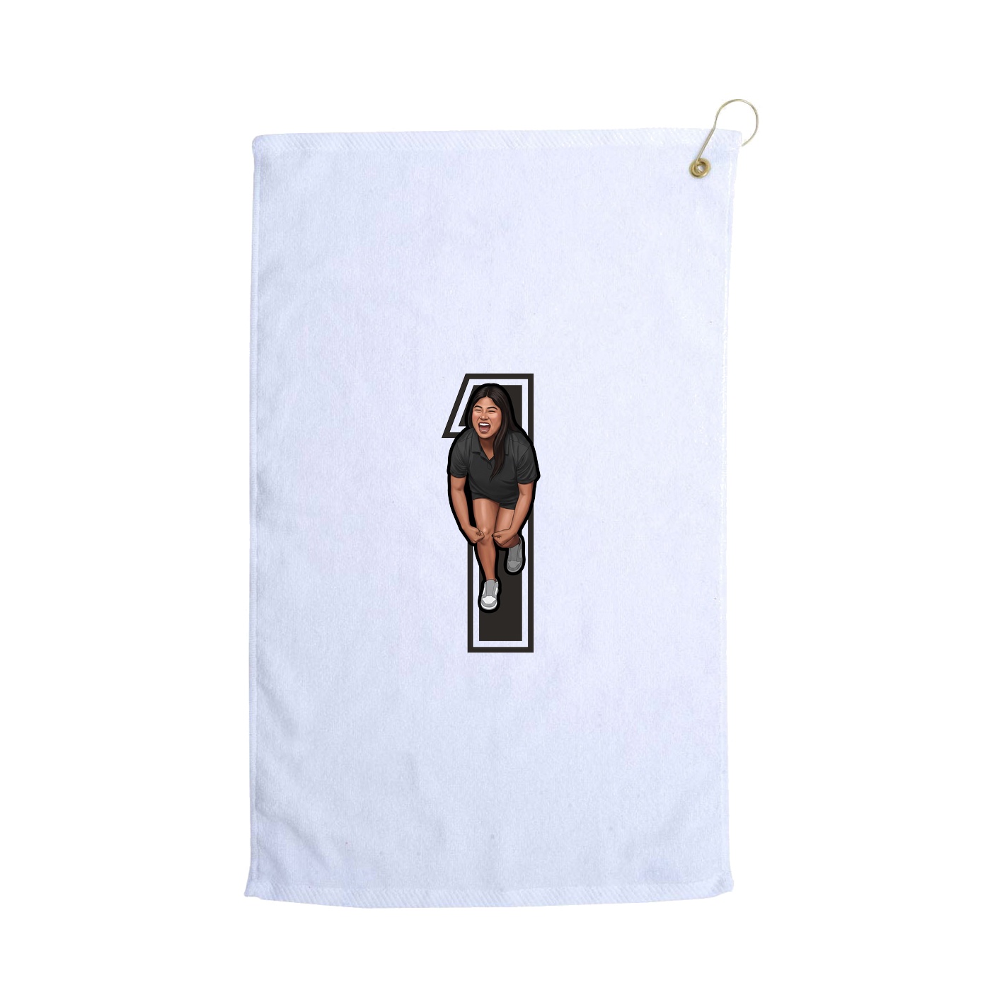 Golf Towel — Number in White