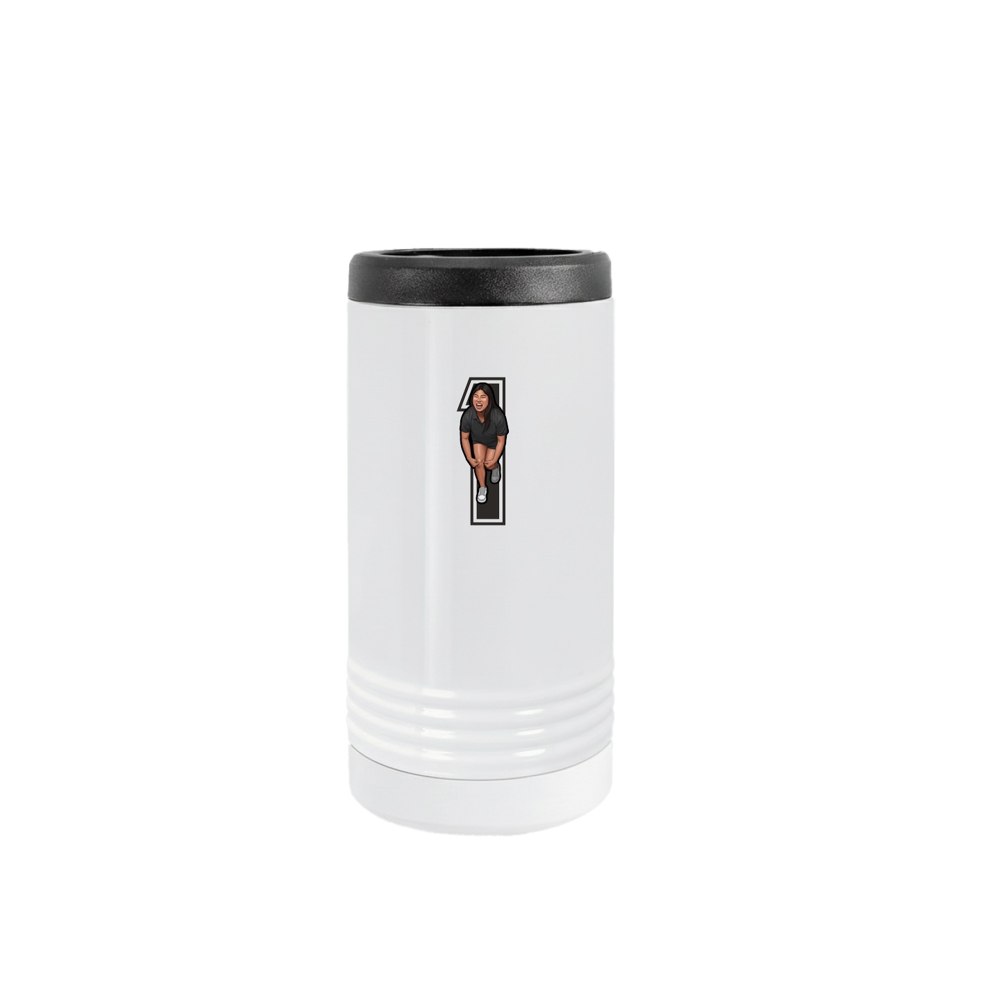 Slim Beverage Holder — Number in White