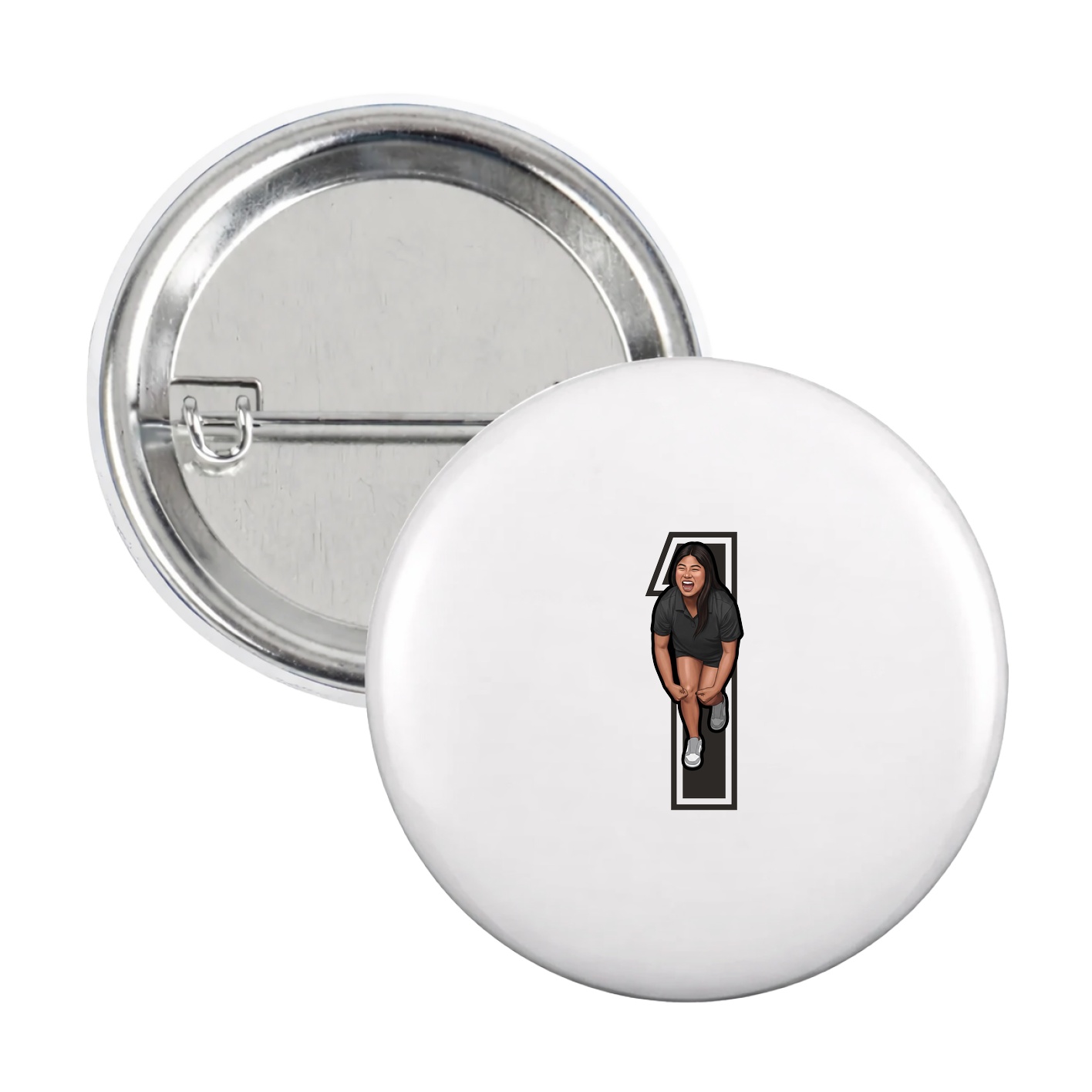 Game Day Button — Number in White