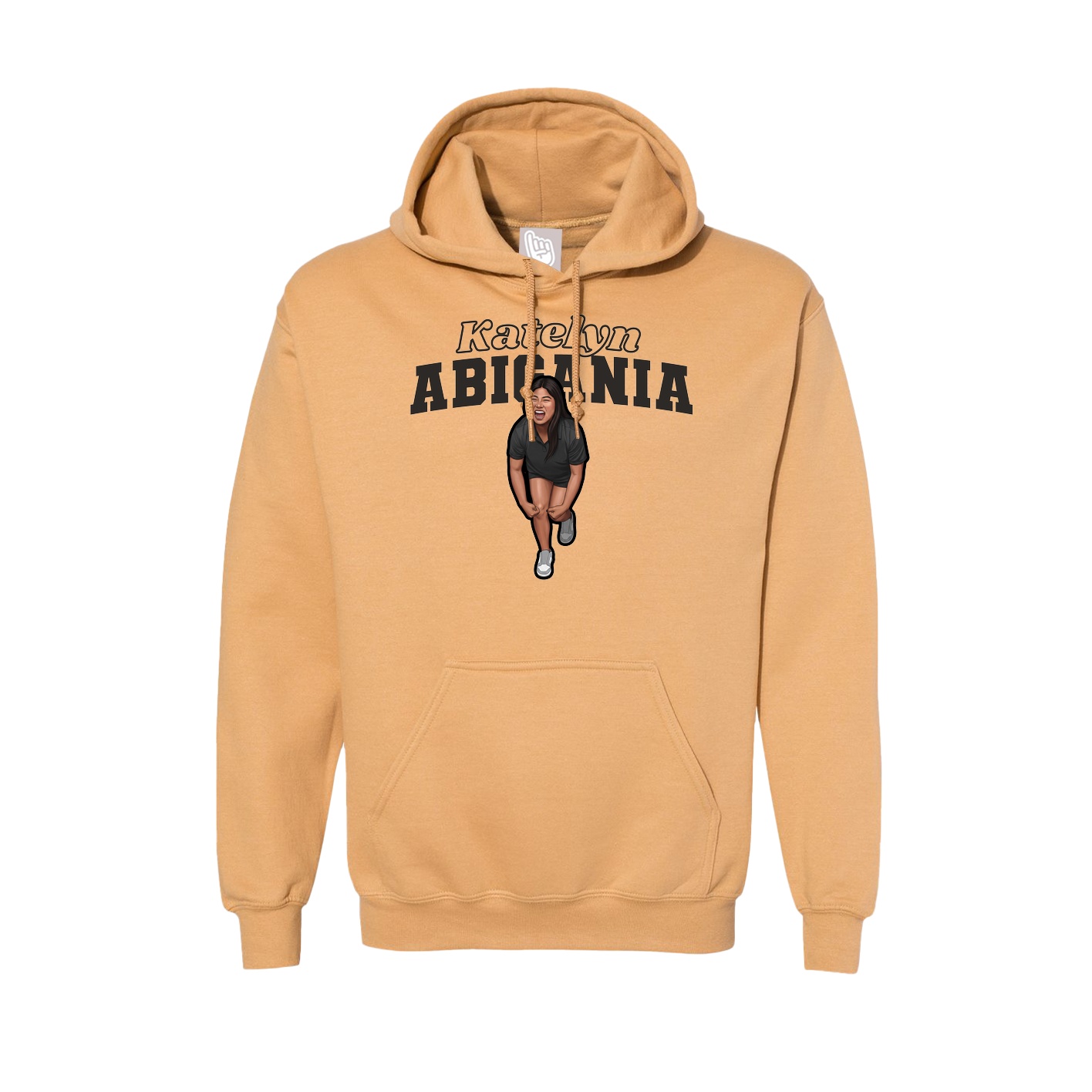 Hoodie — Name Arch in Vegas Gold