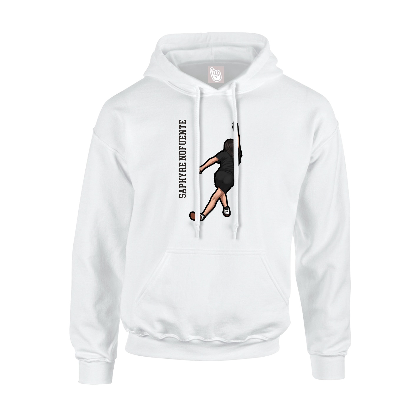 Youth Hoodie — Name Vertical in White