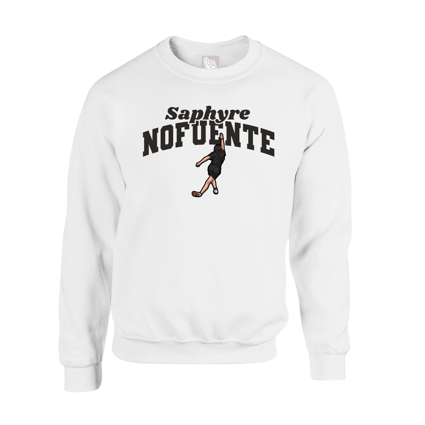 Fleece Crew — Signature Arch in White