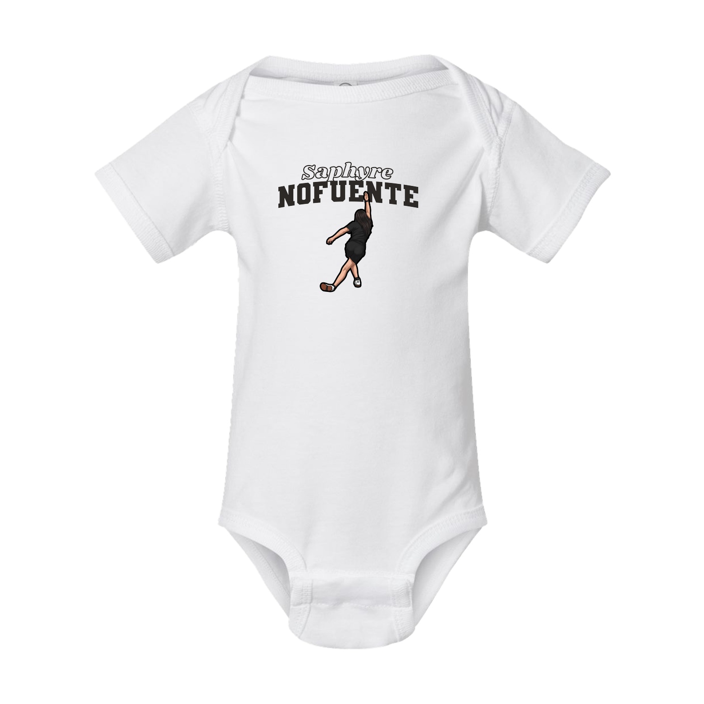Baby Onesie — Name Arch in White