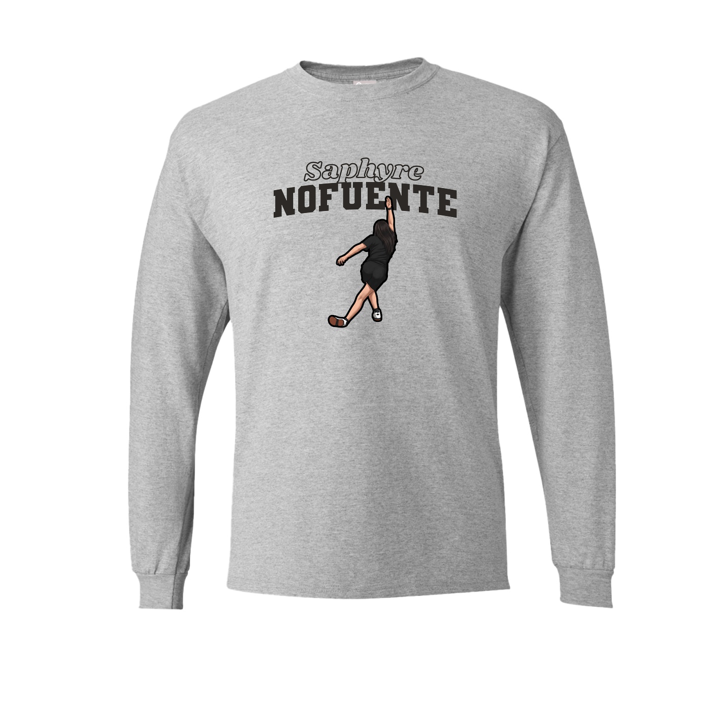 Long Sleeve Tee — Name Arch in Grey