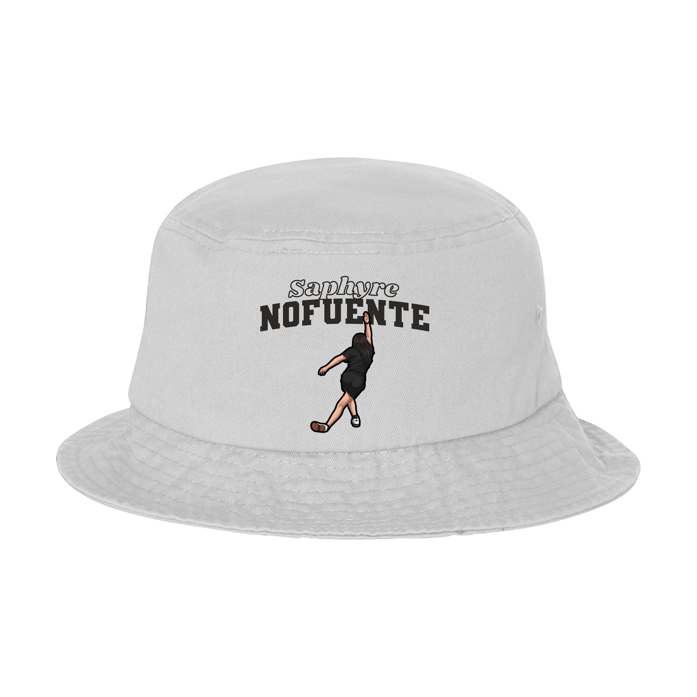 Bucket Cap — Name Arch in White