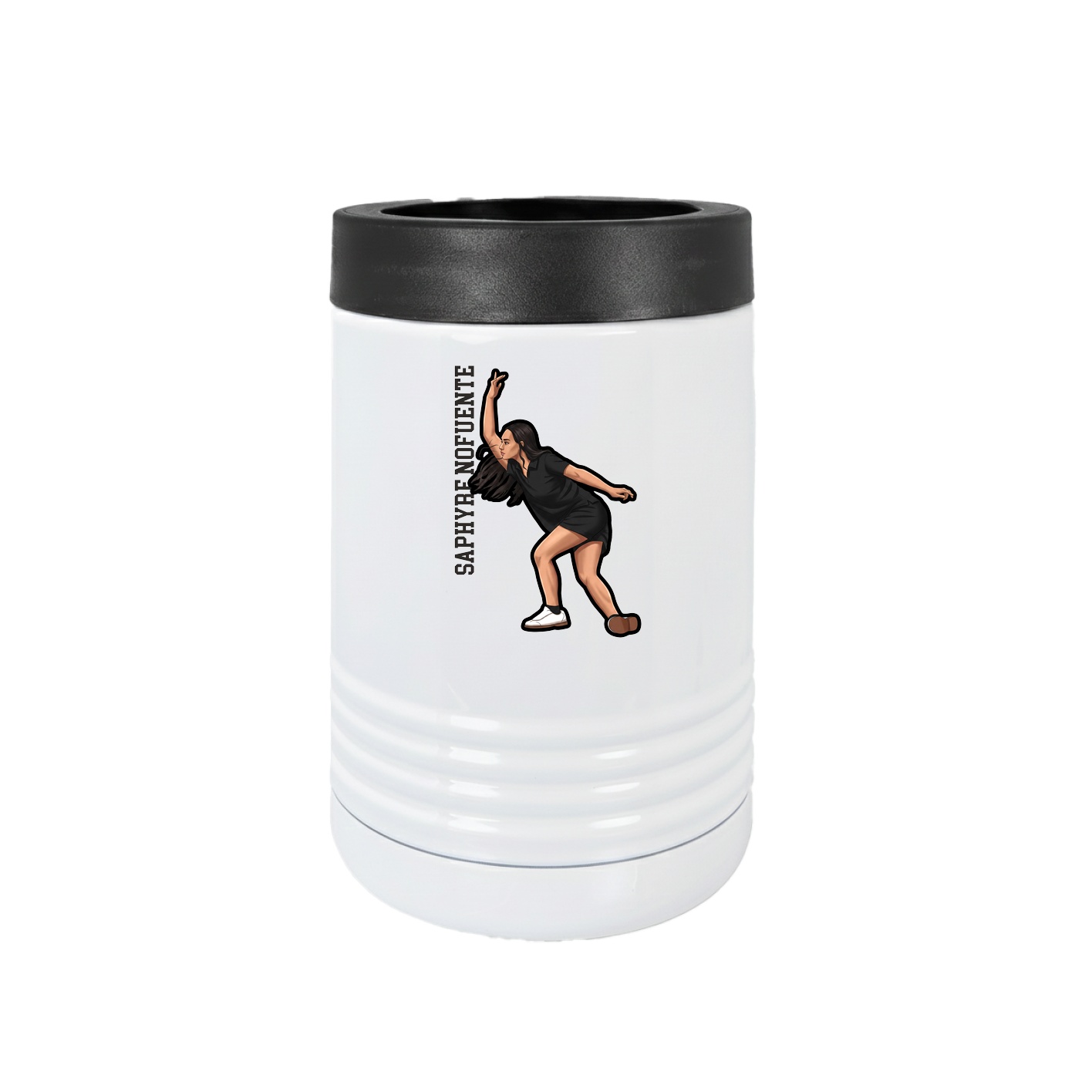 Beverage Holder — Name Vertical in White