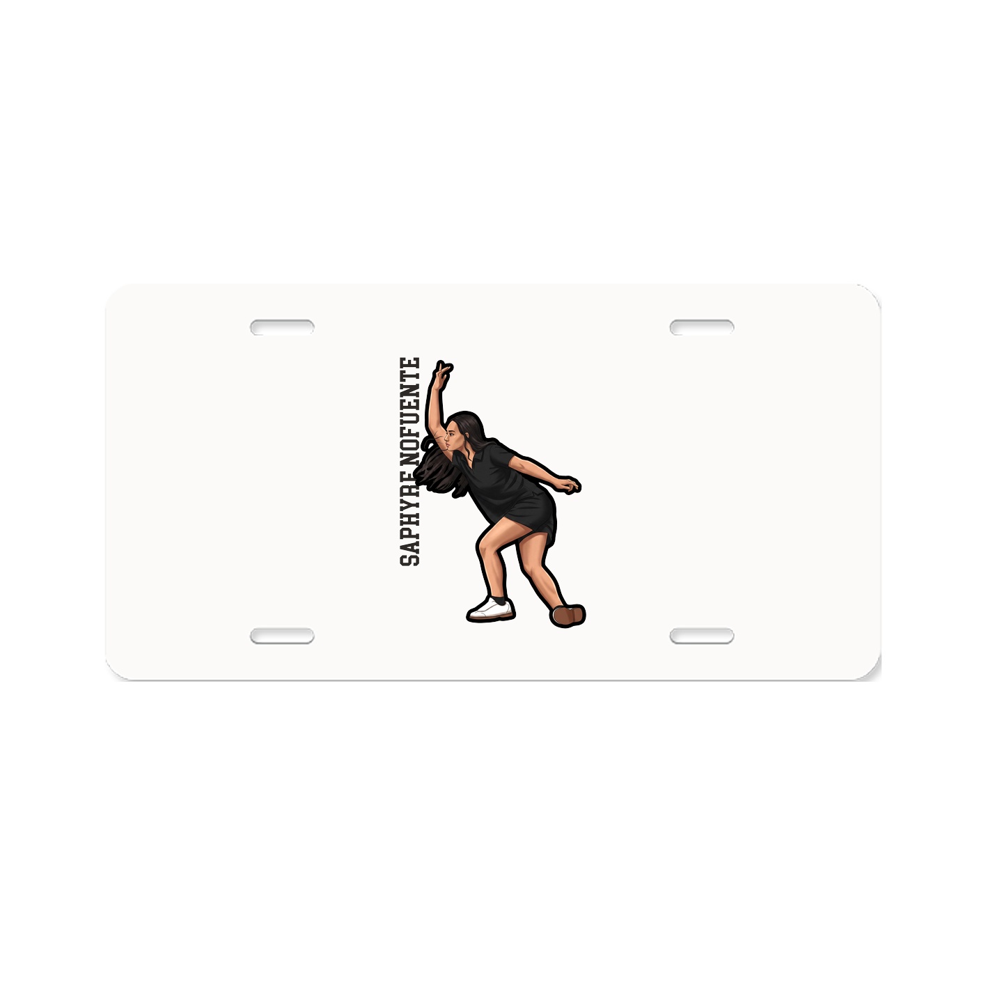 License Plate — Name Vertical in Classic