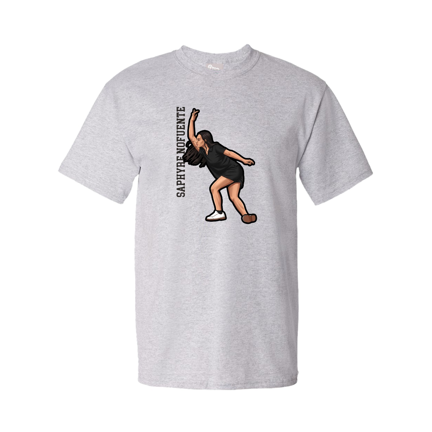 Youth Tee — Name Vertical in Grey