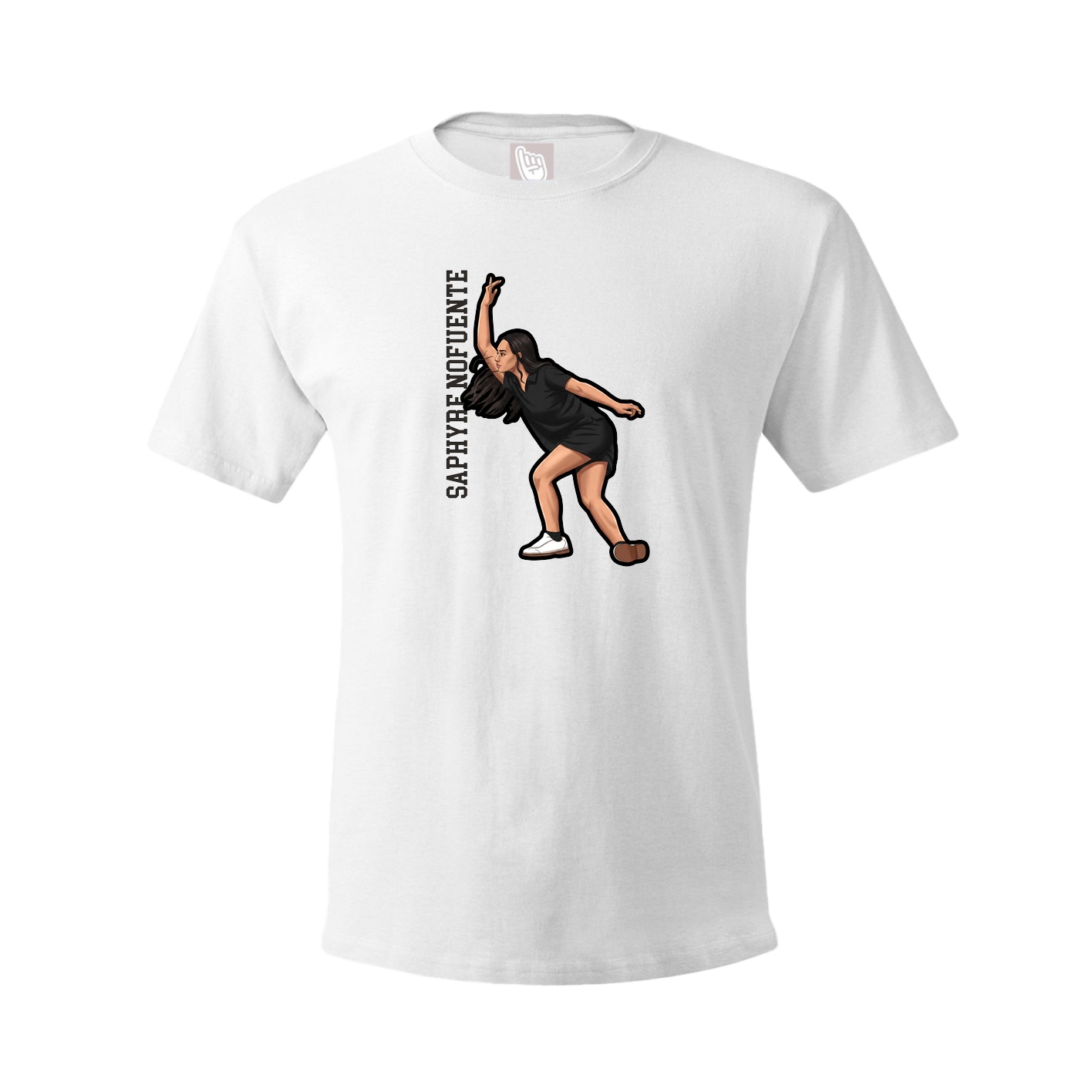 Youth Tee — Name Vertical in White