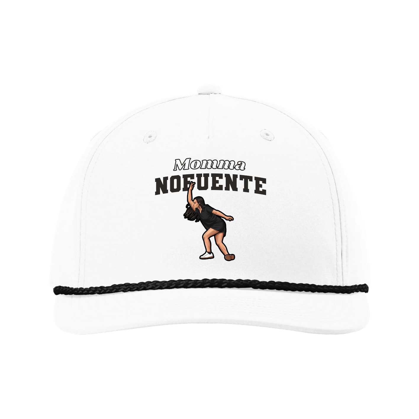 Five-Panel Classic Rope Cap — Mothers Day Block in White