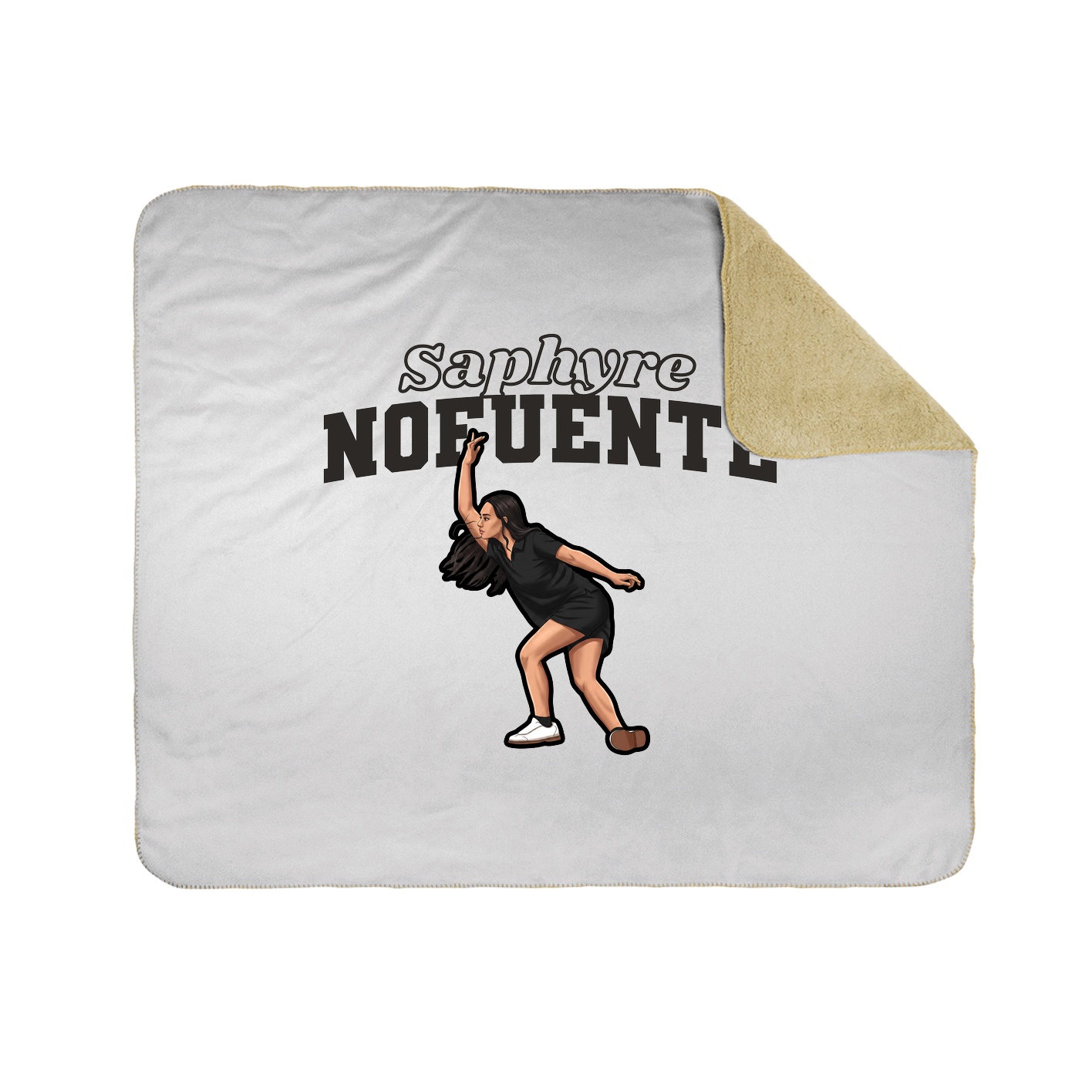 Throw Blanket — Name Arch in White
