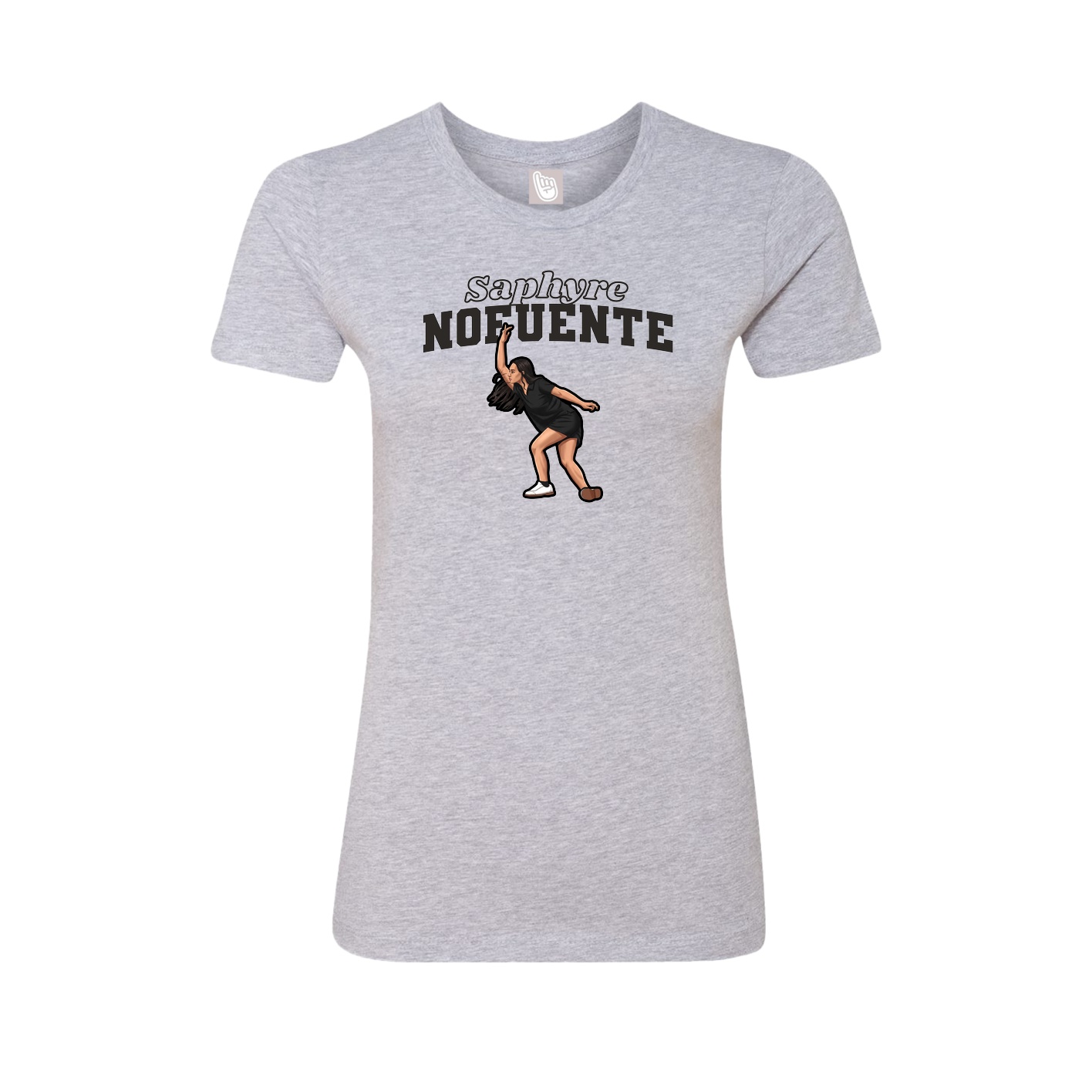 Womens Tee — Name Arch in Grey