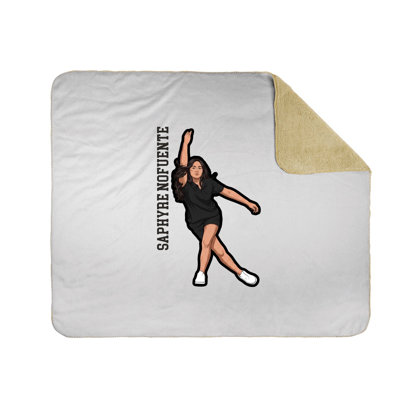 Throw Blanket — Name Vertical in White