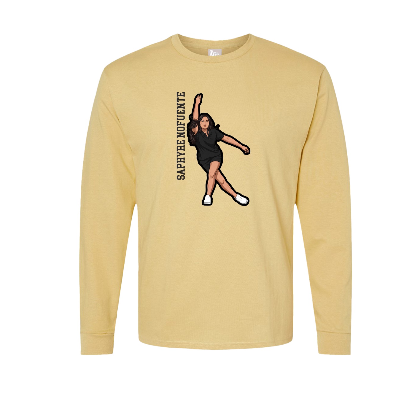 Long Sleeve Tee — Name Vertical in Vegas Gold