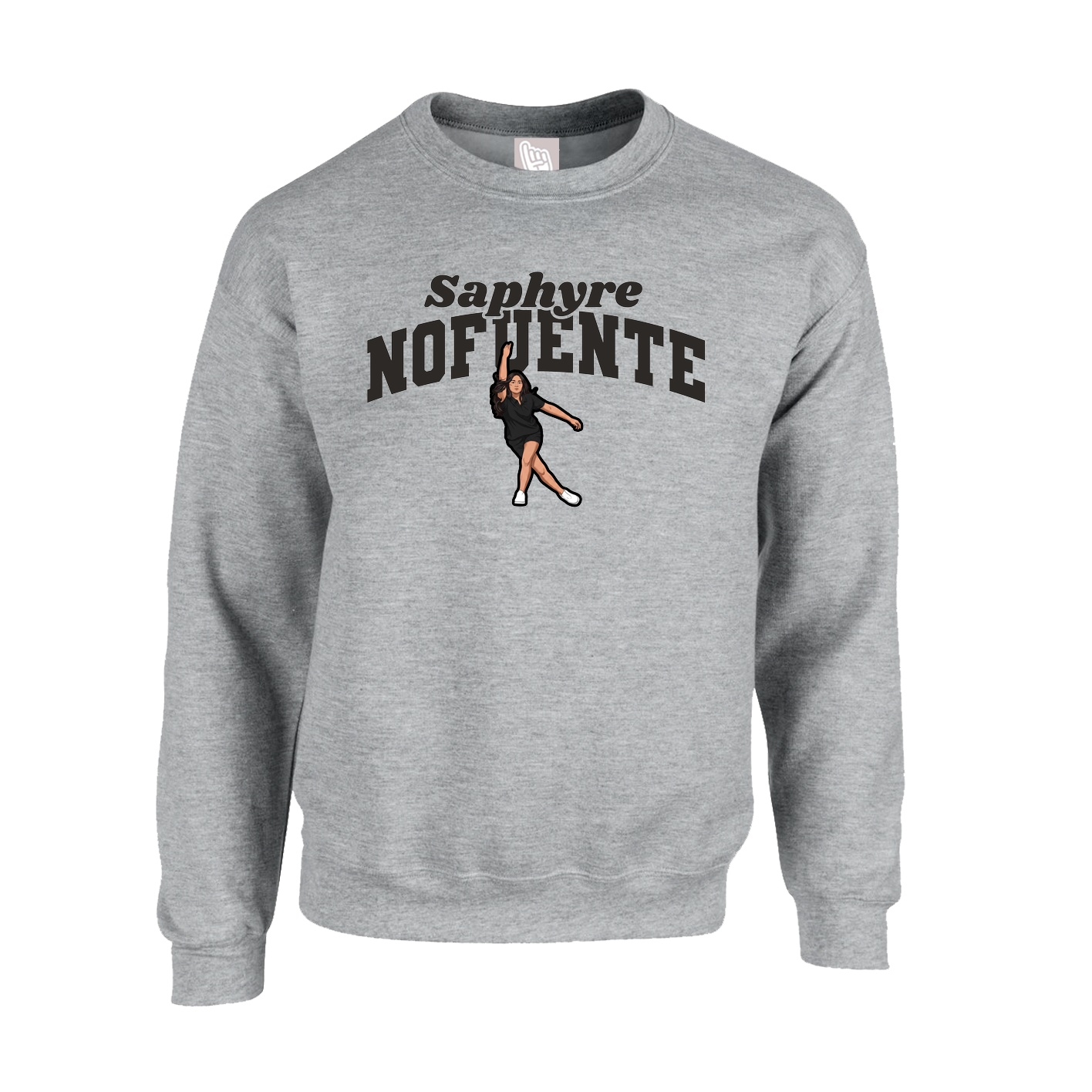 Fleece Crew — Signature Arch in Grey