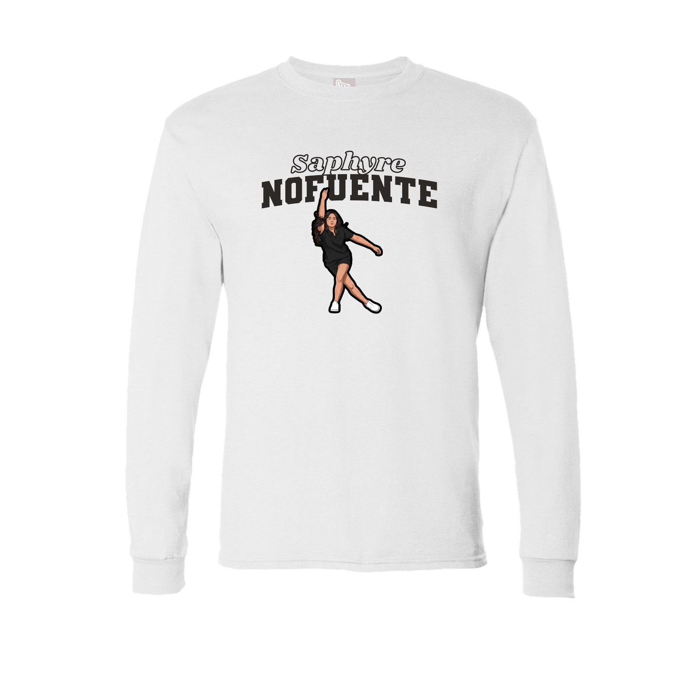 Long Sleeve Tee — Name Arch in White