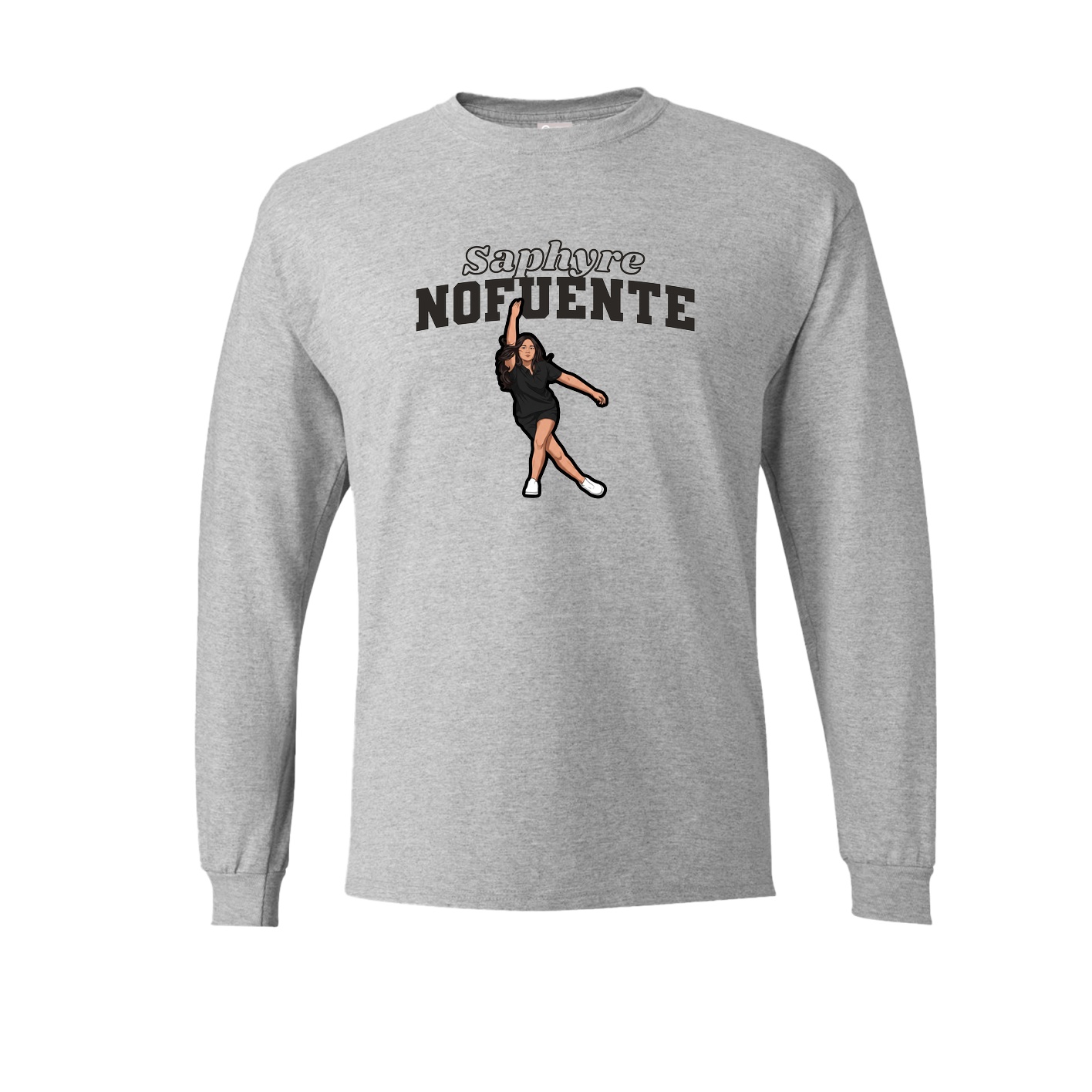 Long Sleeve Tee — Name Arch in Grey