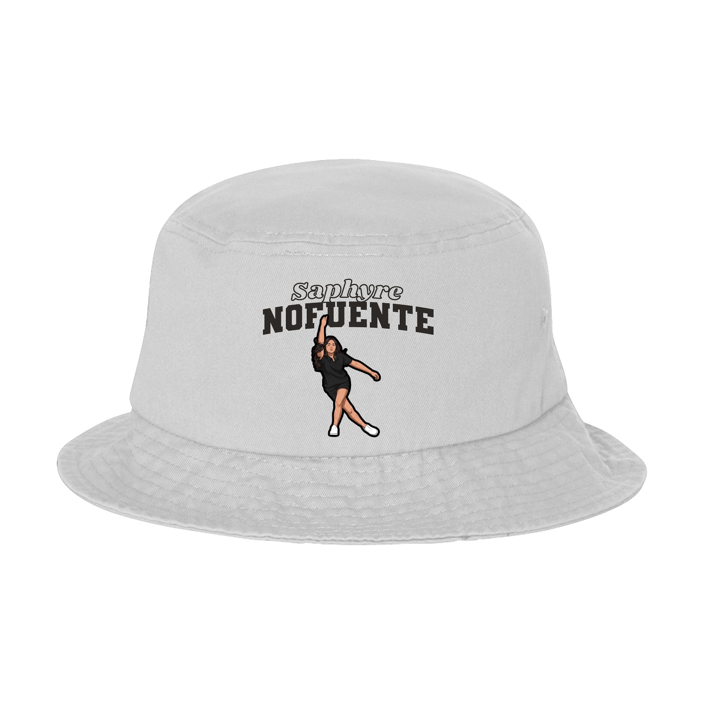 Bucket Cap — Name Arch in White