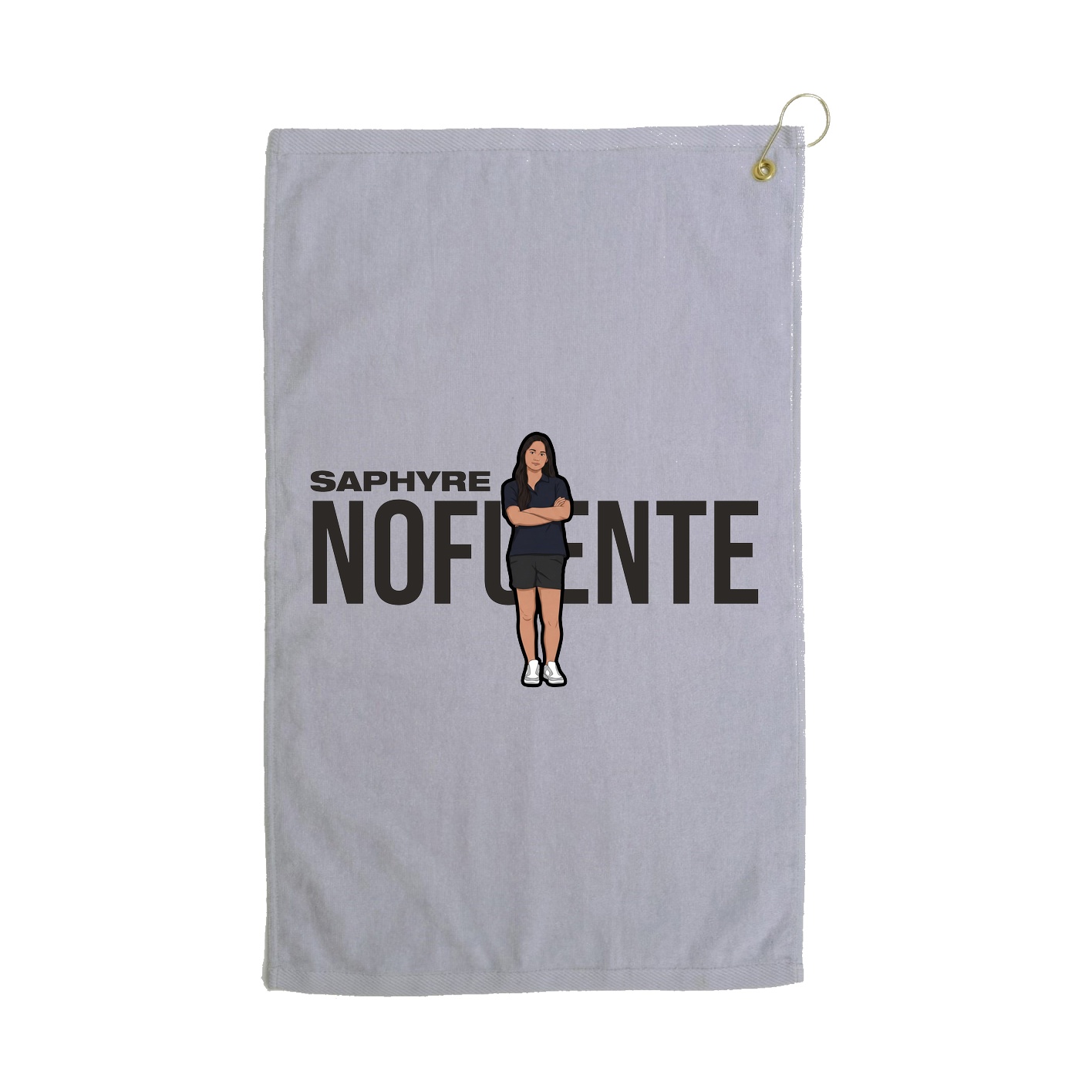 Golf Towel — Player Name in Grey