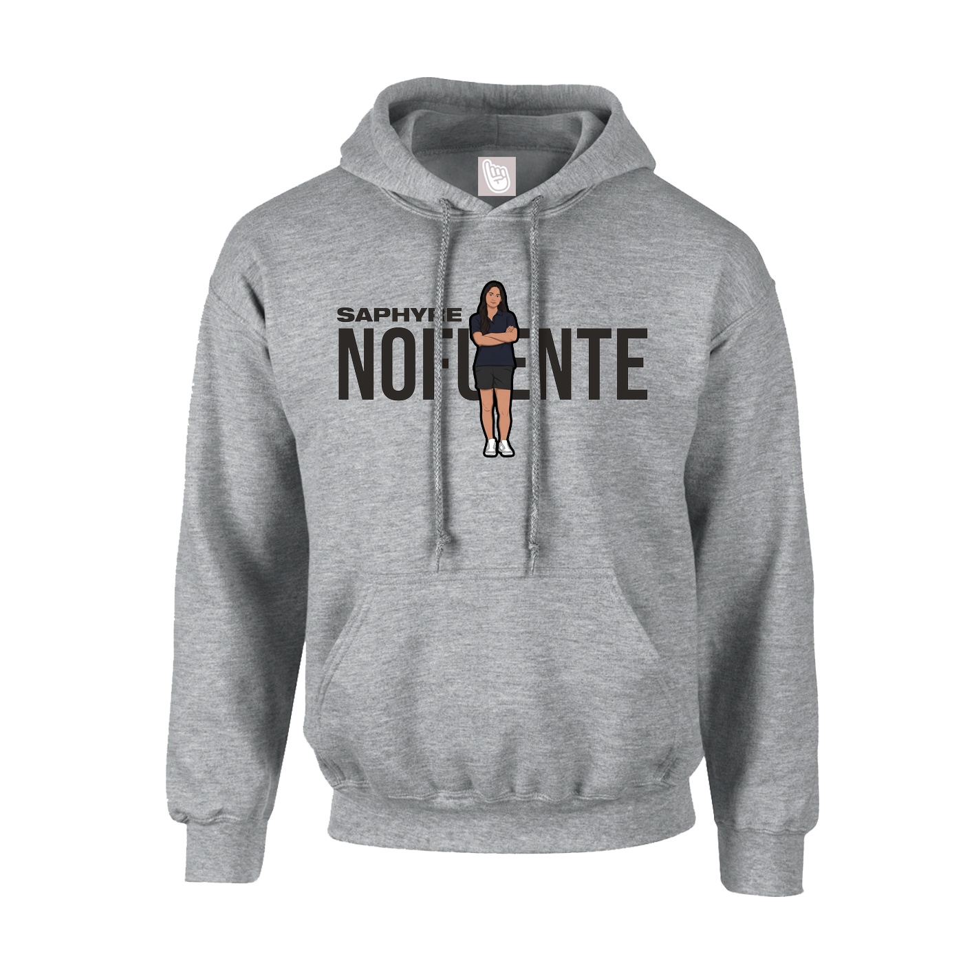 Hoodie — Player Name in Grey