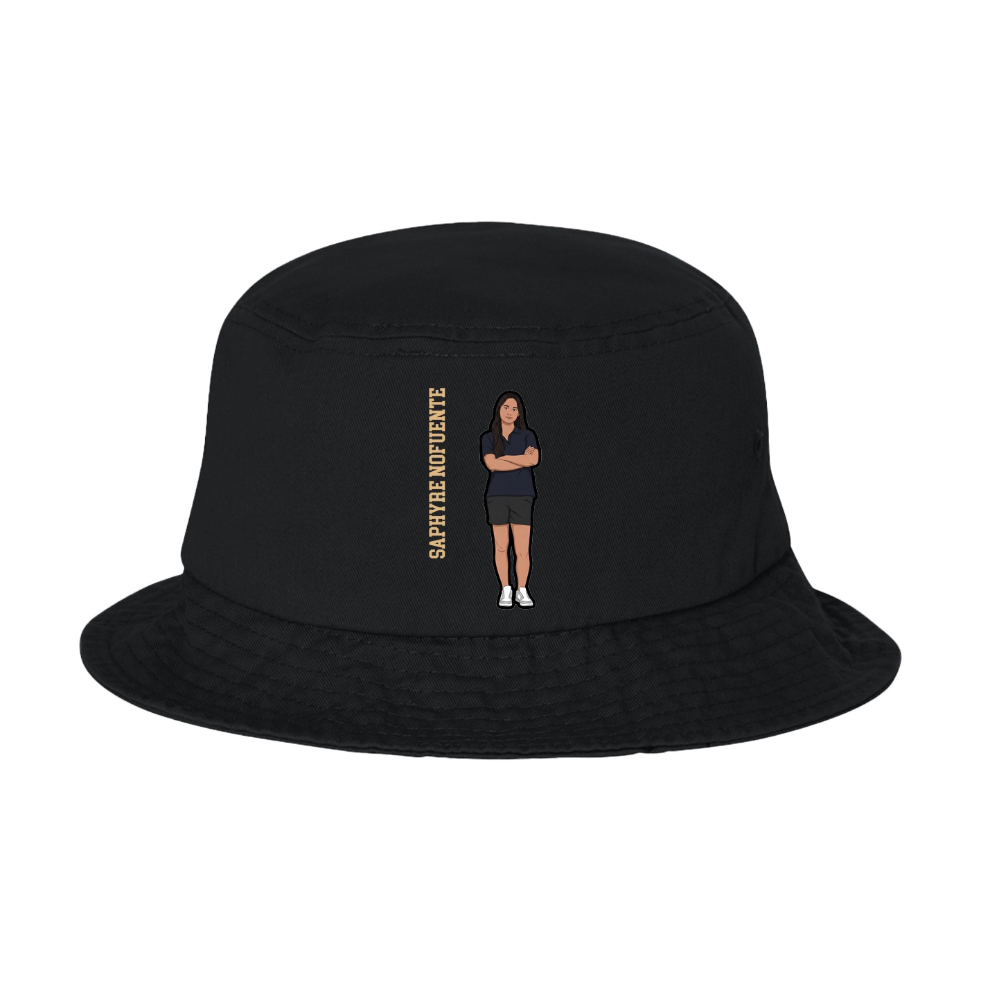 Bucket Cap — Name Vertical in Black