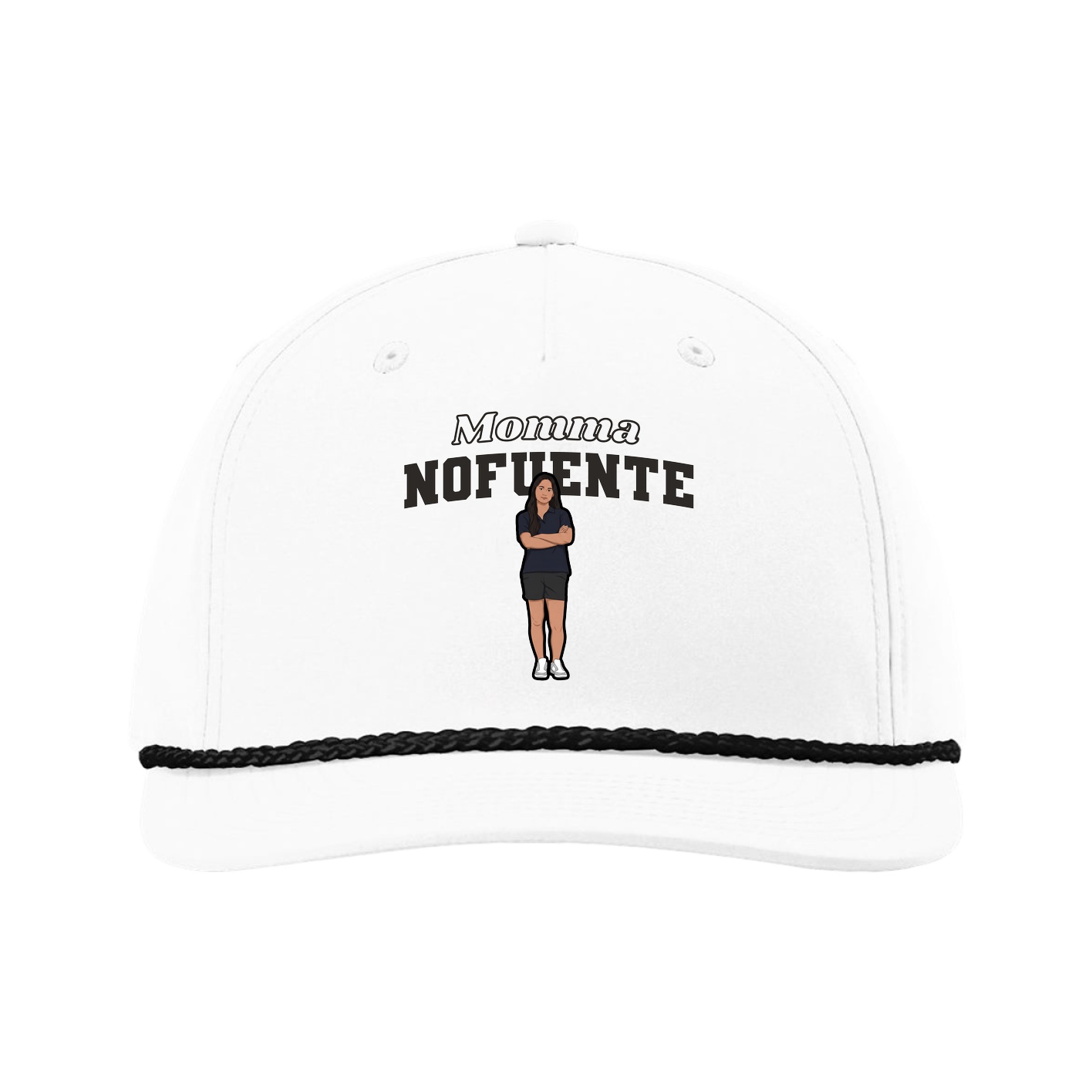 Five-Panel Classic Rope Cap — Mothers Day Block in White
