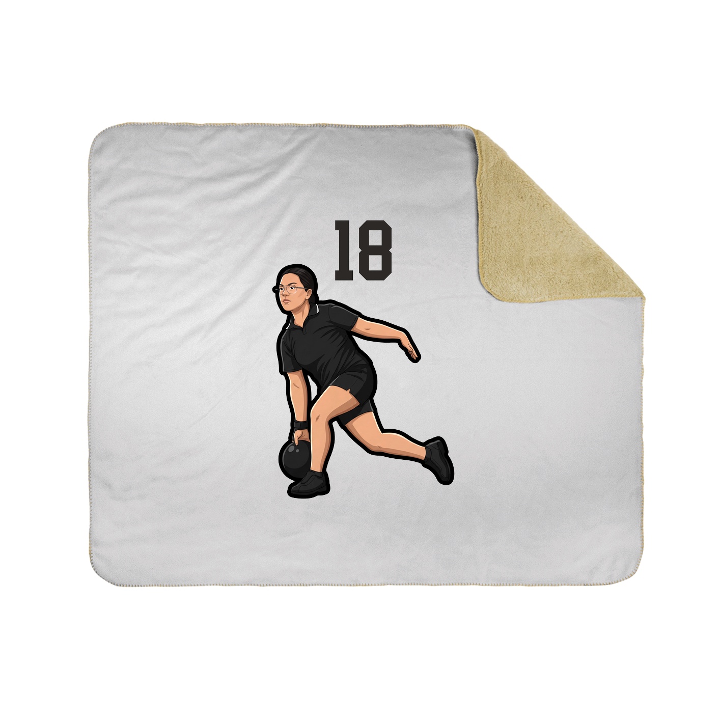 Throw Blanket — Number Top in White