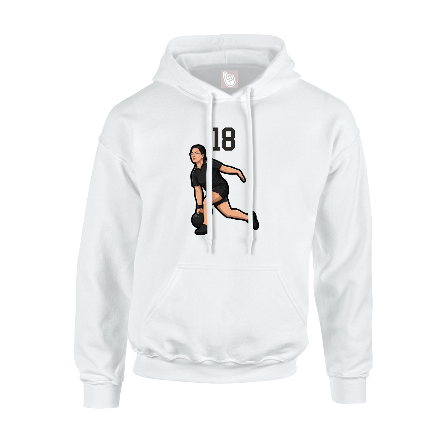 Youth Hoodie — Number Top in White